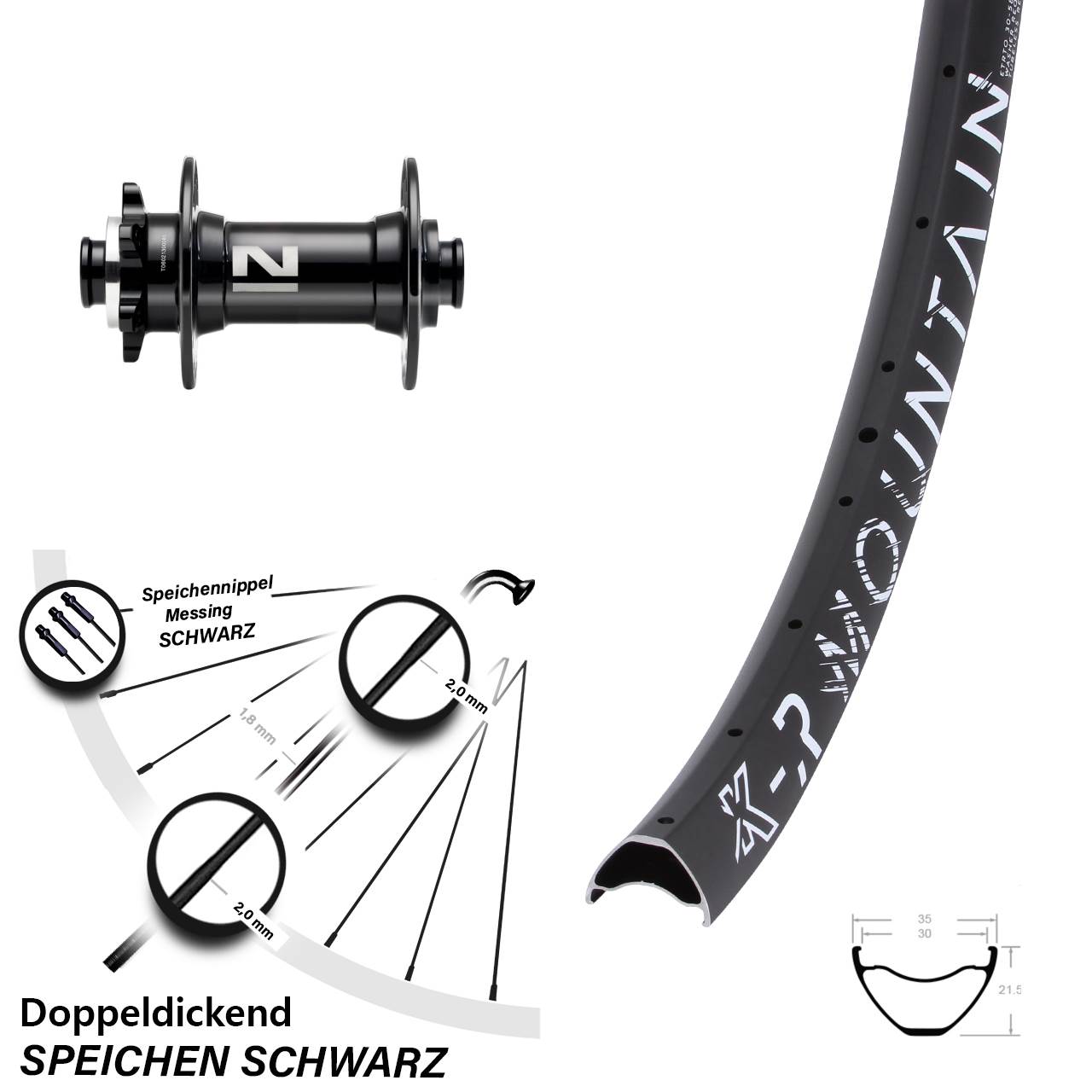 29 Zoll KX-R Mountain Novatec D041SB Vorderrad 6-Loch 15x110 Boost