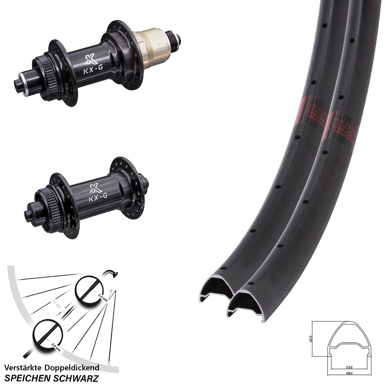 KX-G Clue 28 Zoll Centerlock Laufradsatz für Schnellspanner XDR