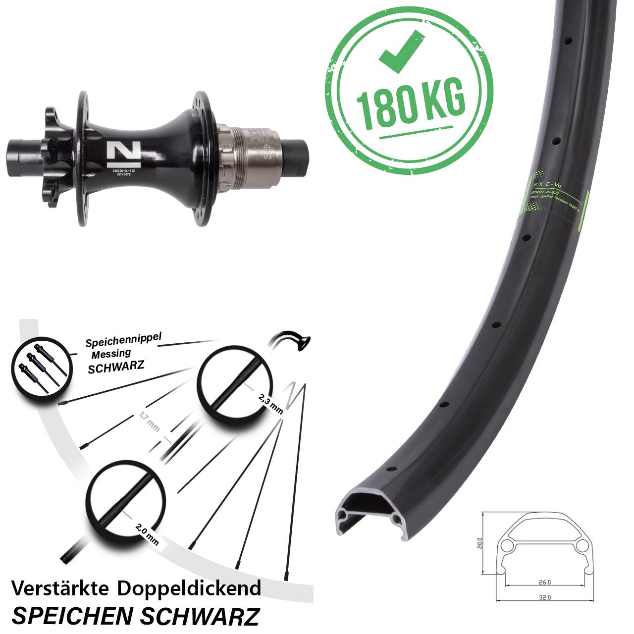 28 Zoll KX Evo Novatec D462SB Disc Hinterrad 12x148 XD 11-12 fach