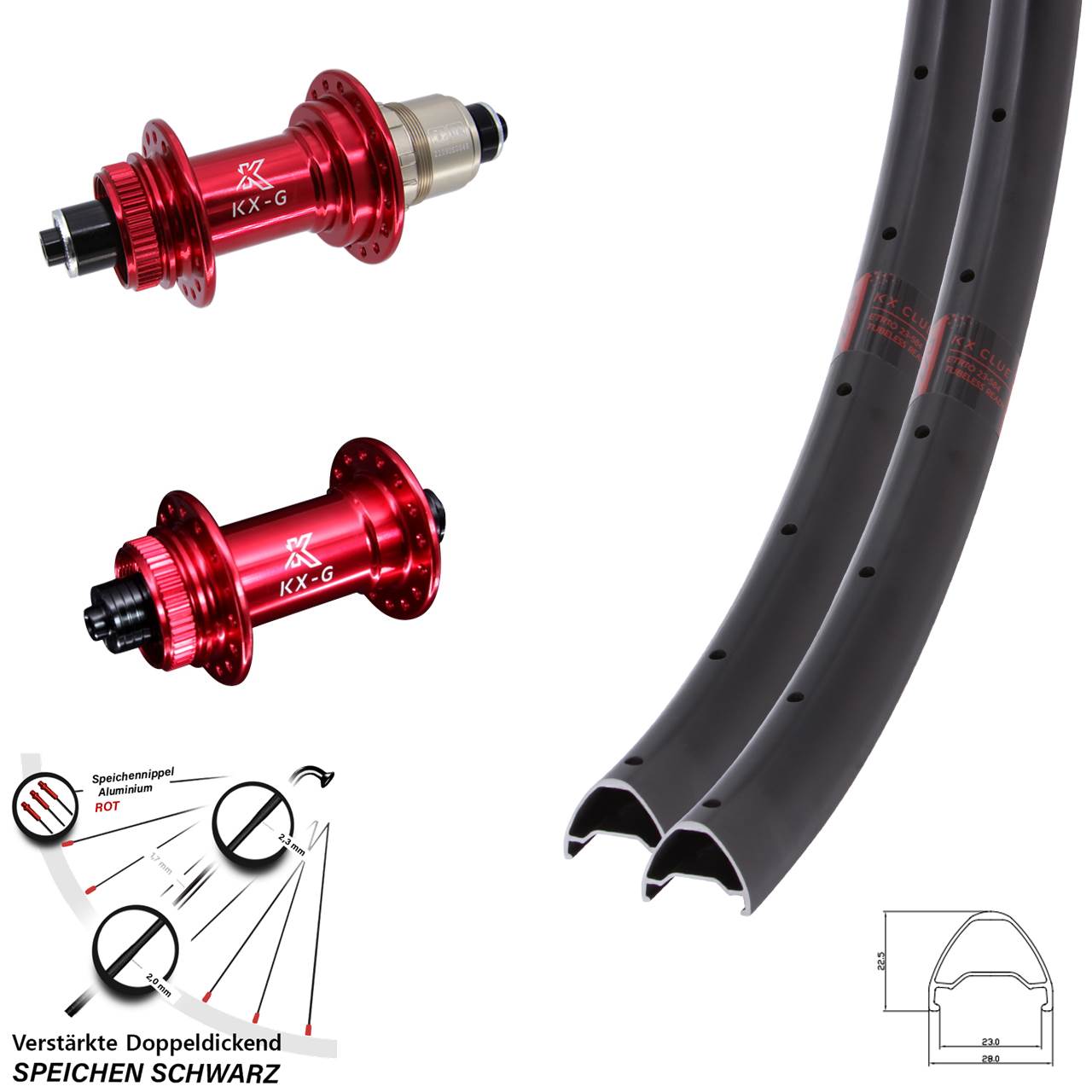 Disc Laufradsatz QR 29 Zoll KX-G Clue rot SRAM XDR