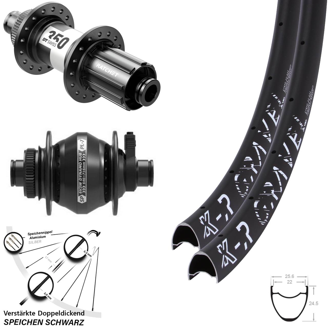 Centerlock Laufradsatz 12x100/142 29 Zoll KX-R Gravel DT Swiss 350 Shutter PL-7 11-12 fach