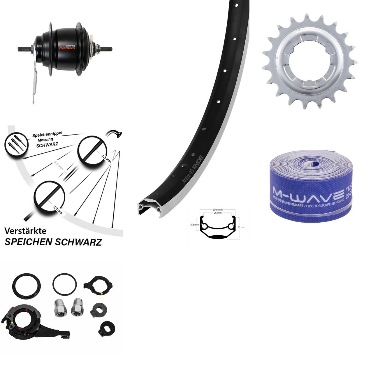 Hinterrad 26 Zoll Ryde Andra 40 Shimano Nexus 8 Gang Nabenschaltung