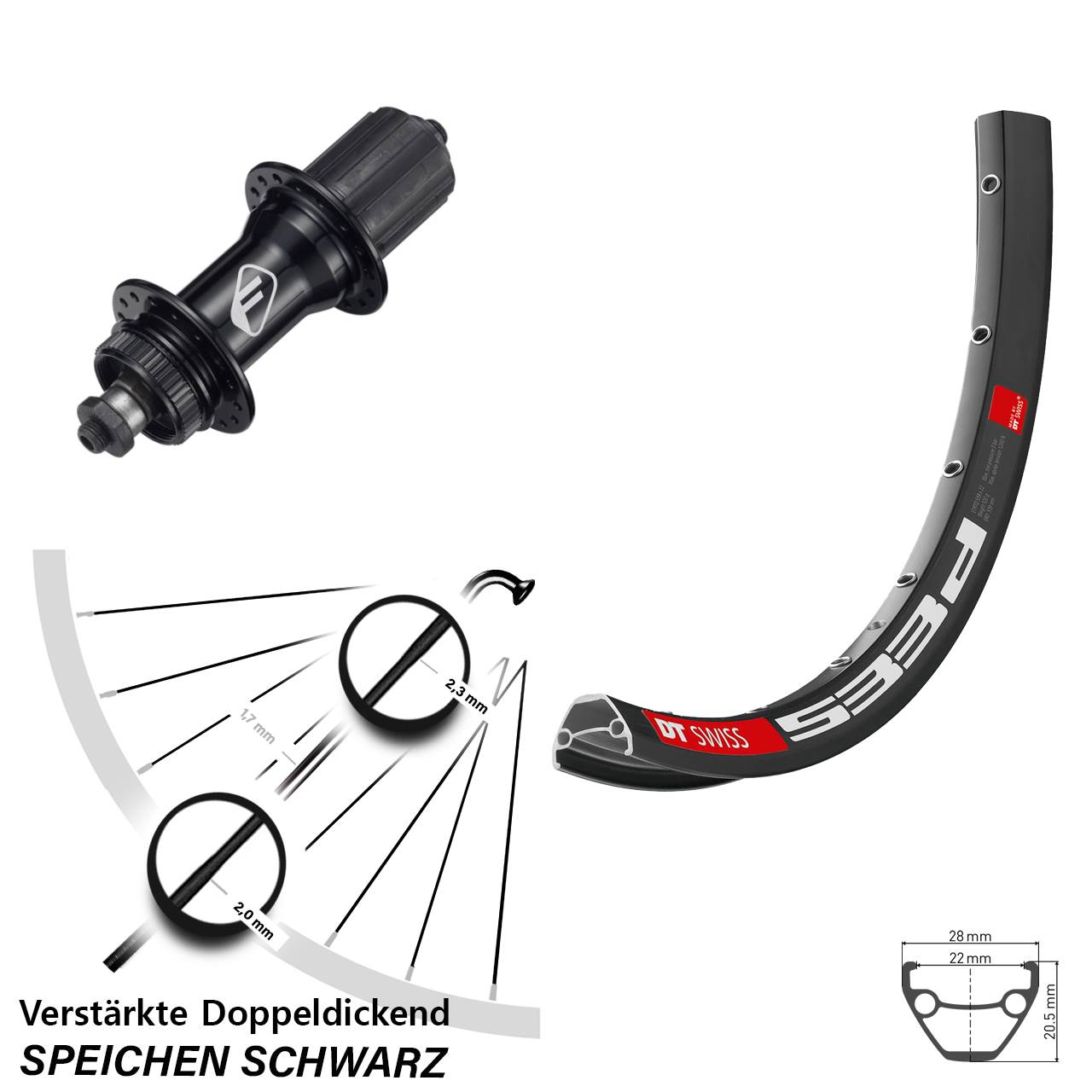 DT Swiss 533 D Formula CL-52 28-29 Zoll Hinterrad Centerlock QR 8-11 fach
