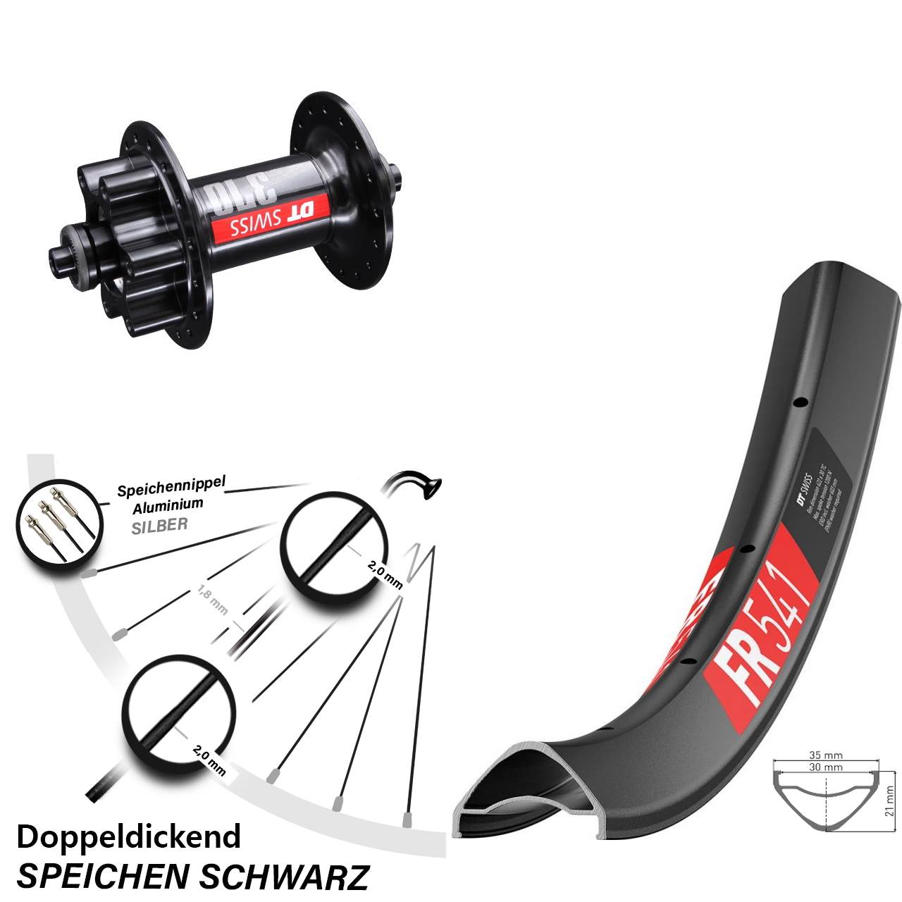 Disc Laufrad QR 29 Zoll DT Swiss FR 541-370