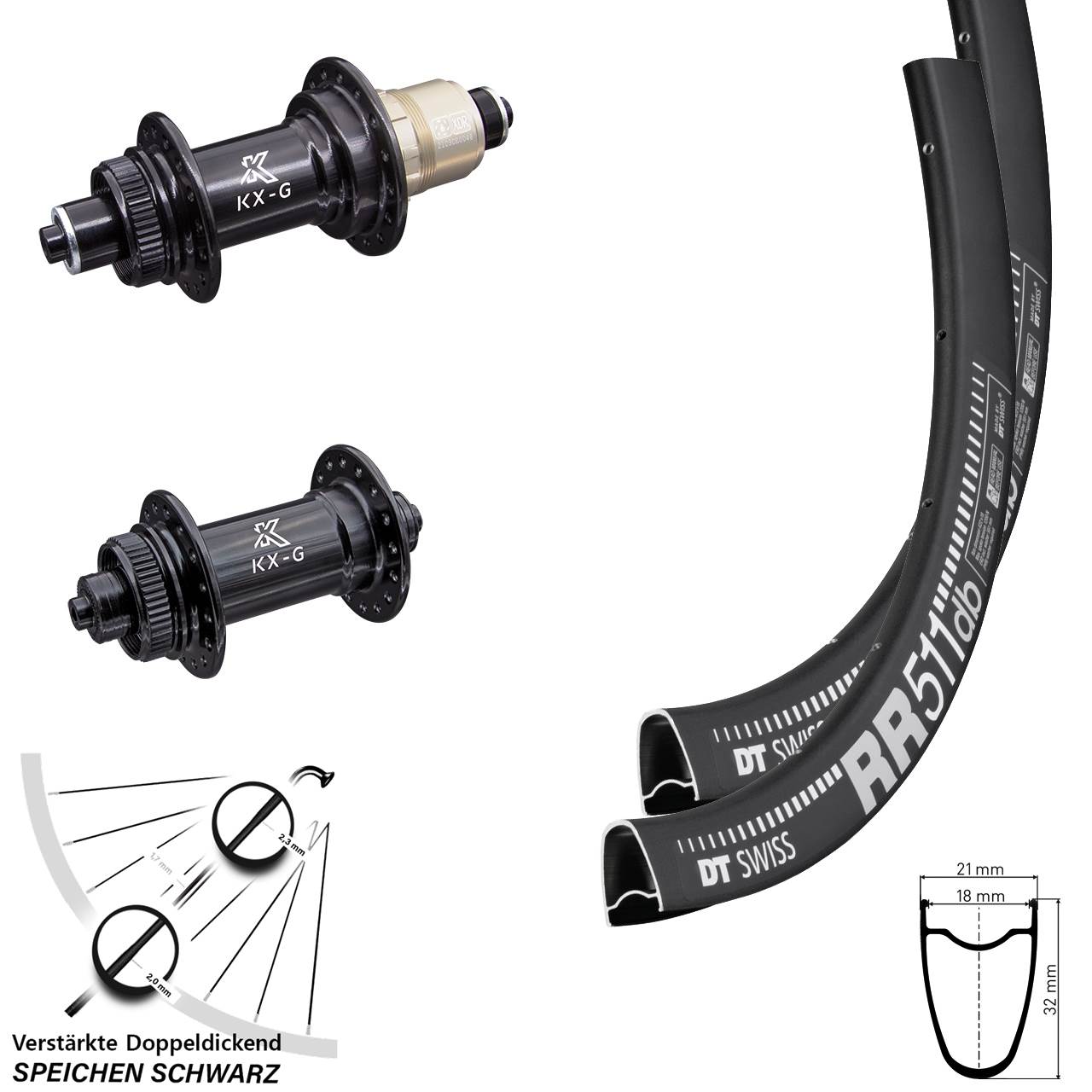 Centerlock Laufradsatz 28 Zoll DT Swiss RR 511 KX-G SRAM XDR für Schnellspanner