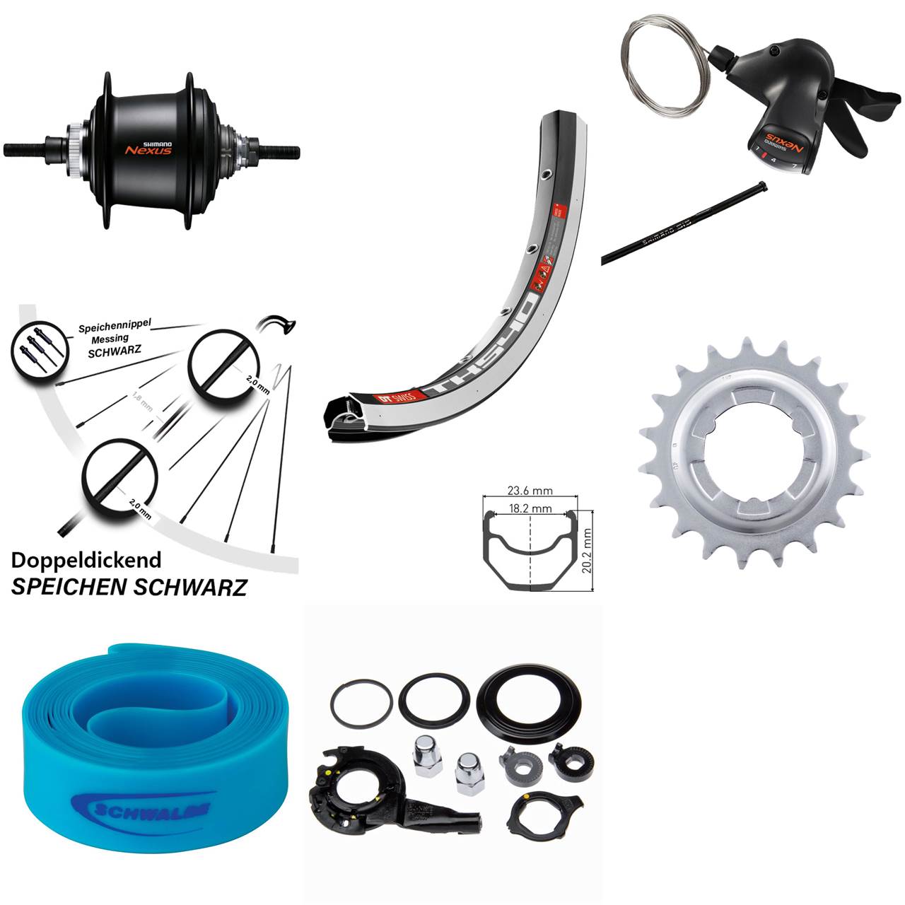 DT Swiss TK540 Hinterrad 28 Zoll Shimano SG-C3001-7D 7 Gang