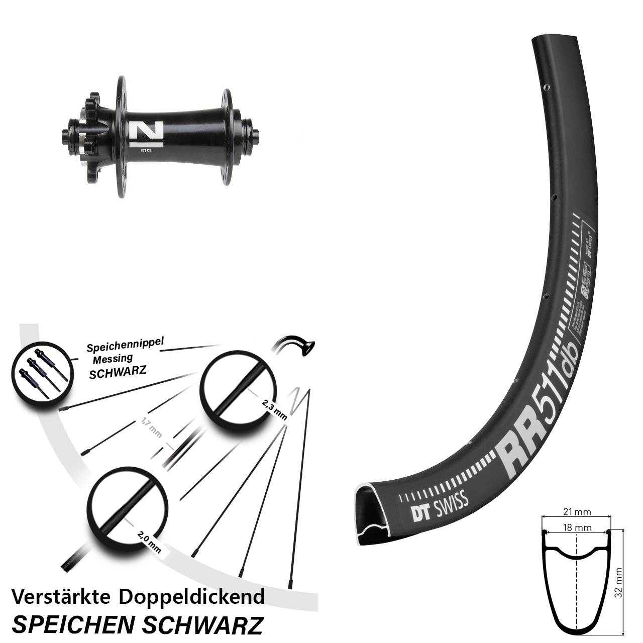 Vorderrad 6-Loch QR 28 Zoll DT Swiss RR511 Novatec D791SB