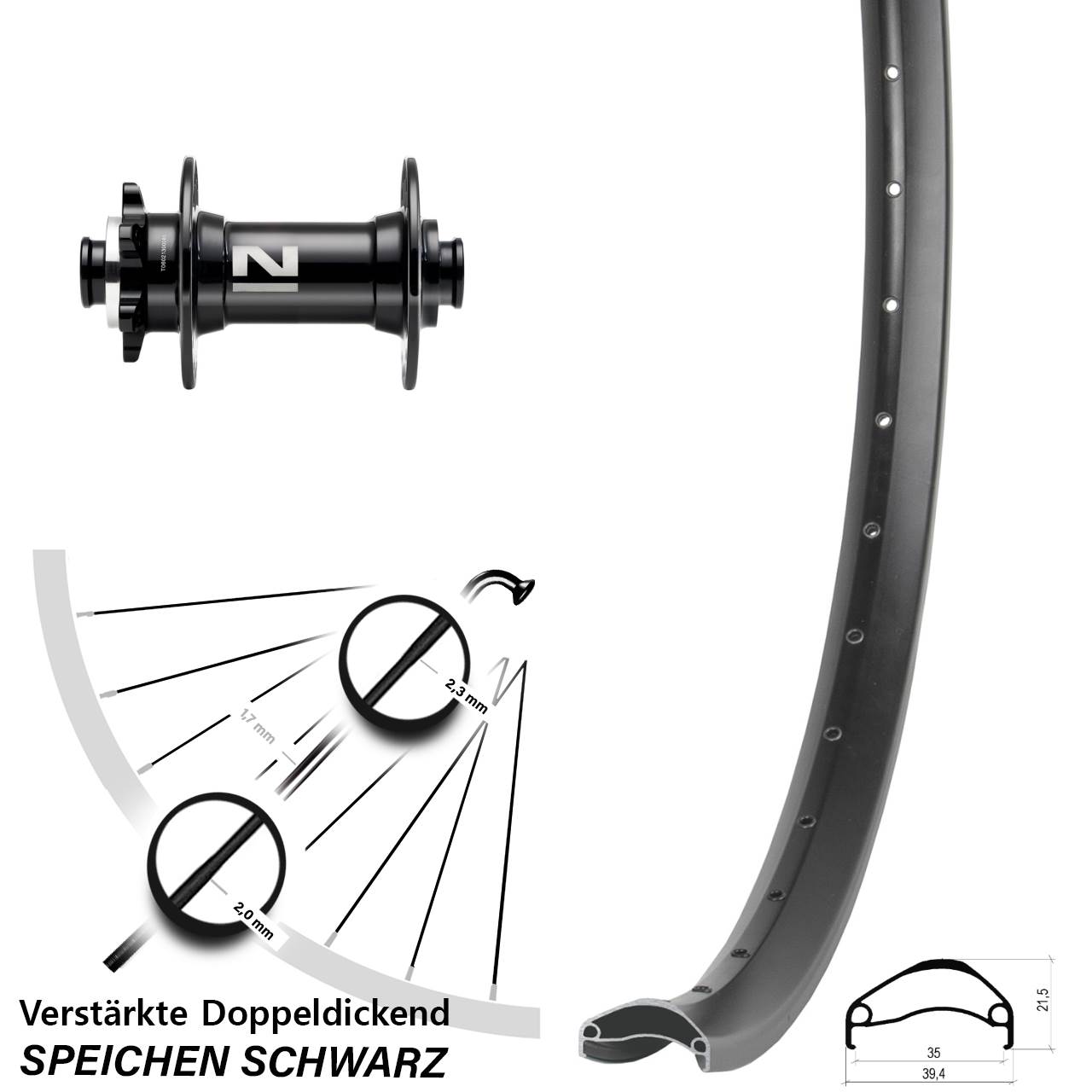 Disc Vorderrad 29 Zoll Ambrosio E35 Novatec D041 15x110 Boost