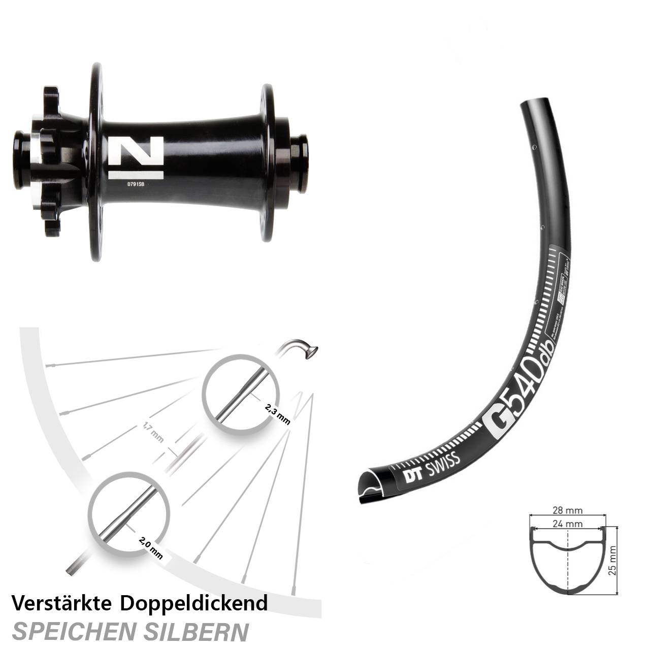 Disc Vorderrad 28 Zoll DT Swiss G 540 Novatec D791 15x100
