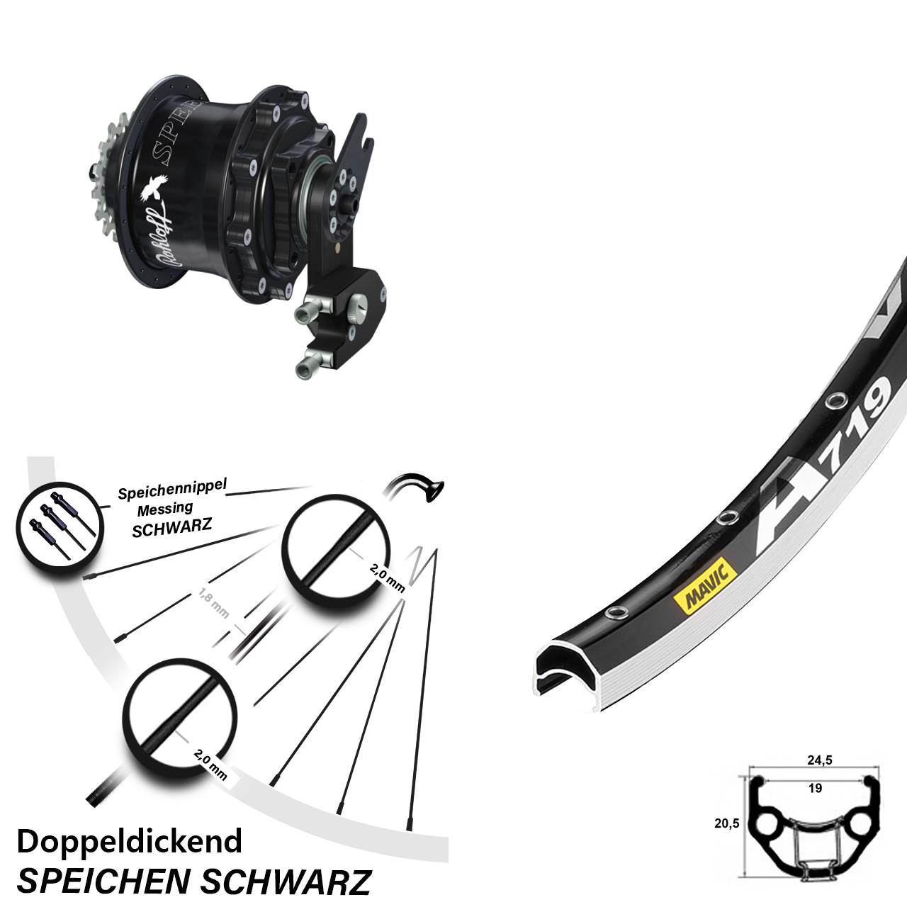 Mavic A 719 Hinterrad 28 Zoll mit Rohloff Speedhub CC OEM2