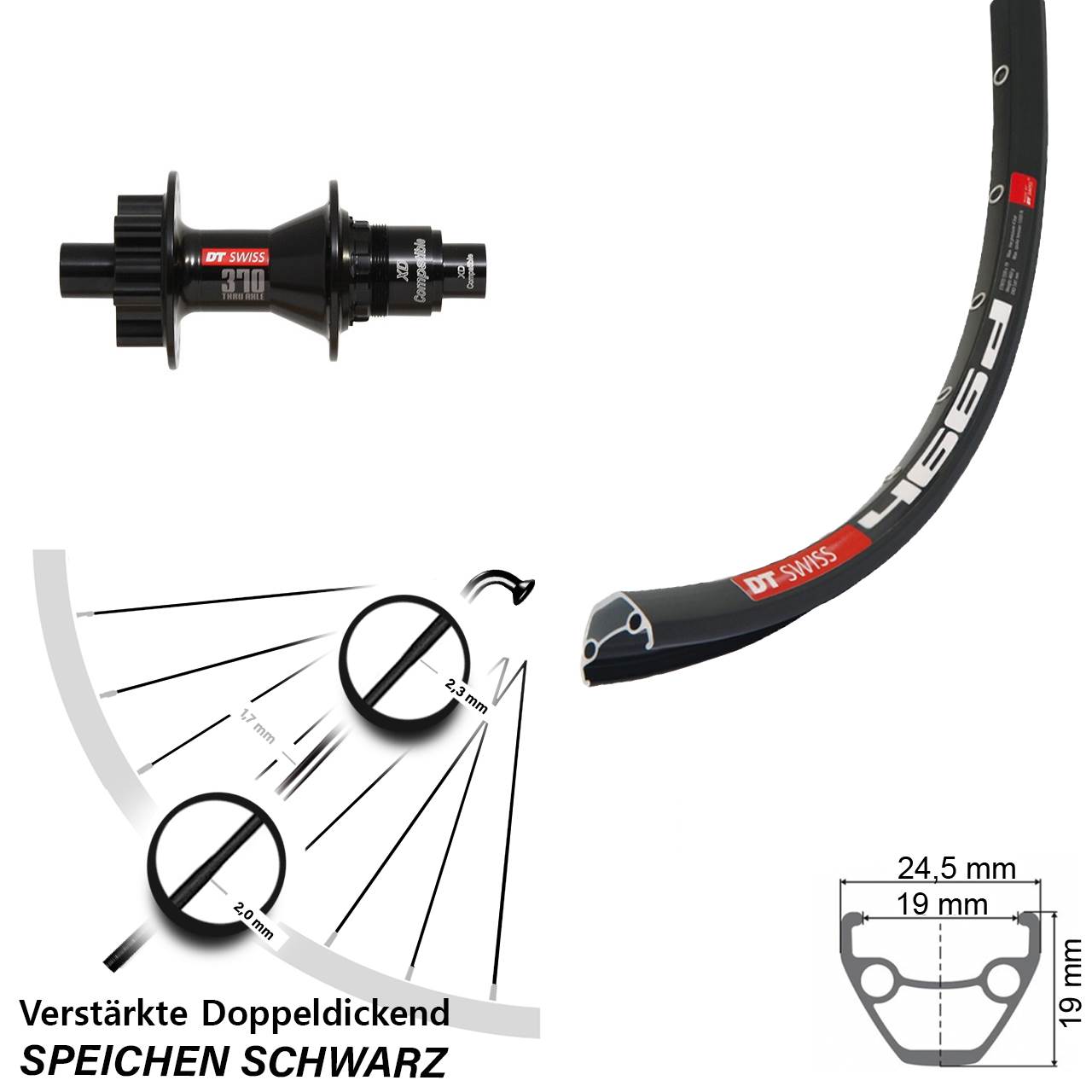 Disc Hinterrad 28-29 Zoll DT Swiss 466-370 XD 12x142