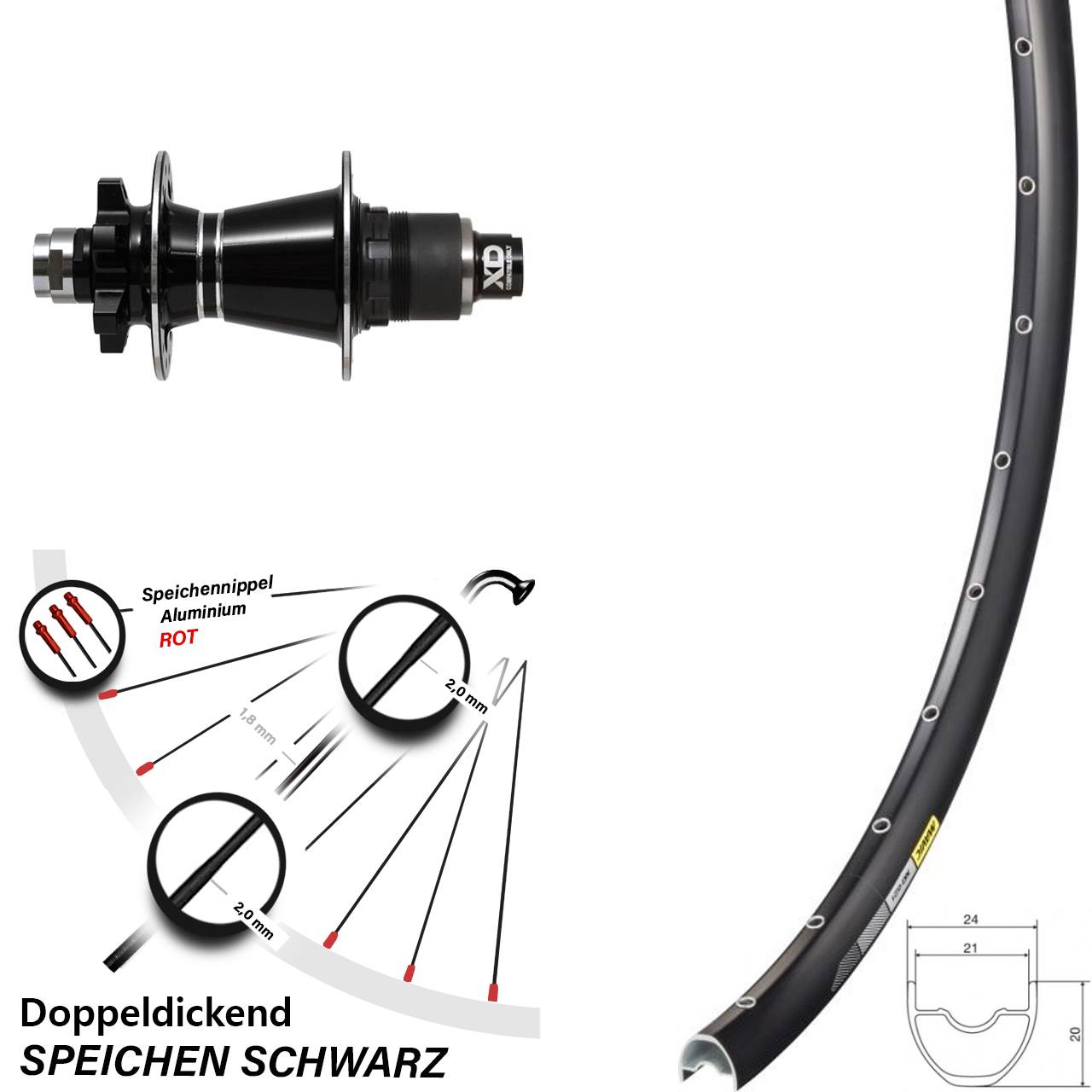 Disc Hinterrad 28-29 Zoll Mavic XC 621 Formula GDC XD 12x142