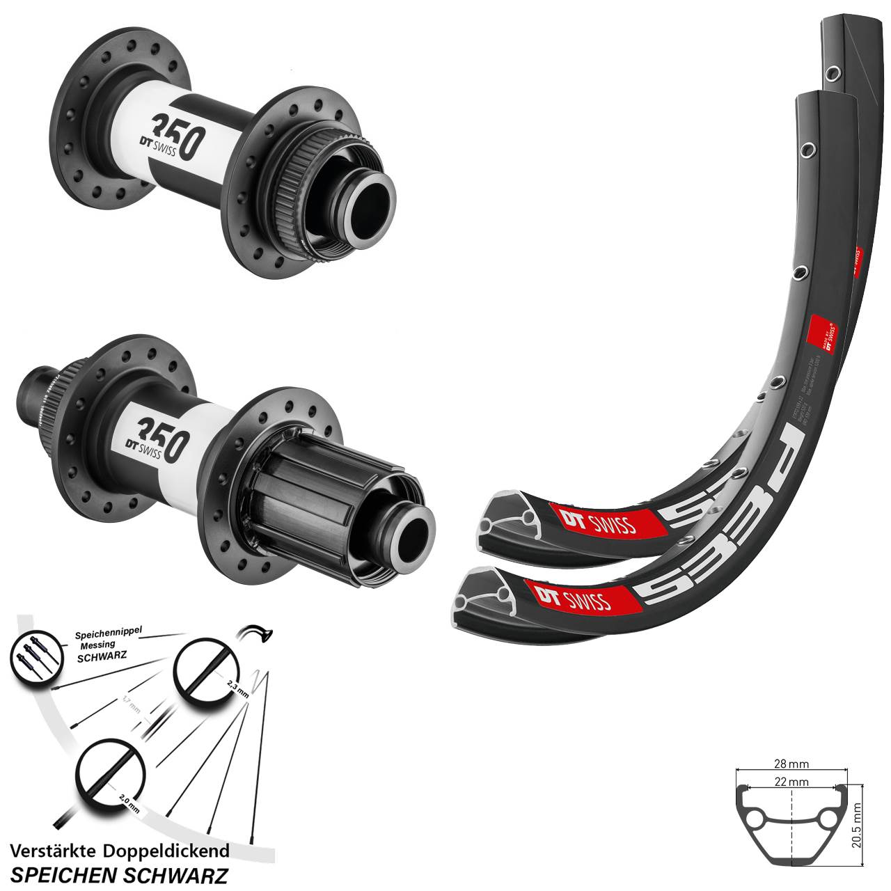 Centerlock Laufradsatz 27,5 Zoll DT Swiss 533 D DT Swiss 350 8-11 fach 15x110 12x148 Boost