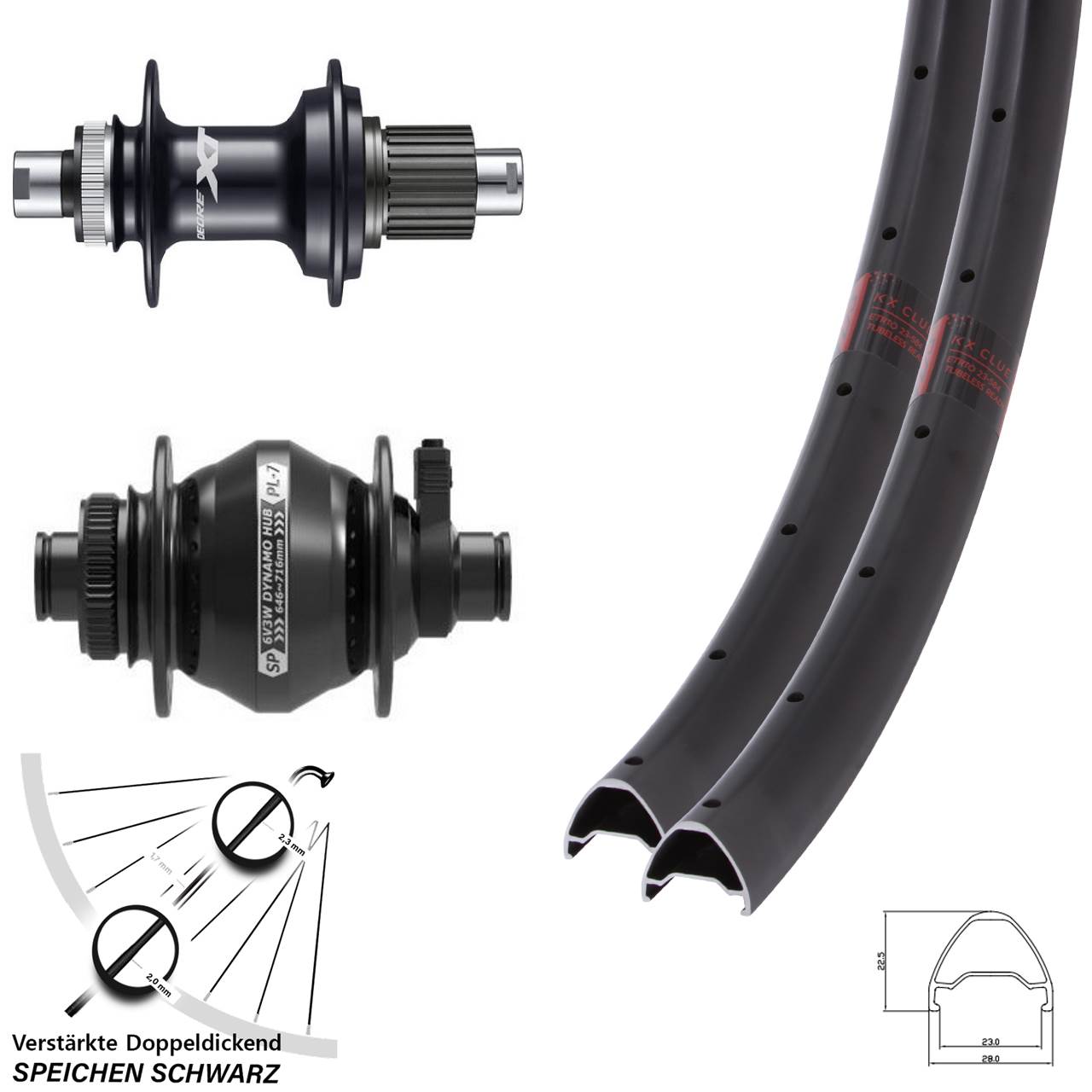 28-29 Zoll KX Clue Shutter PL-7 Shimano FH-M8110 Disc Laufrad-Satz 12x100/142 Micro Spline