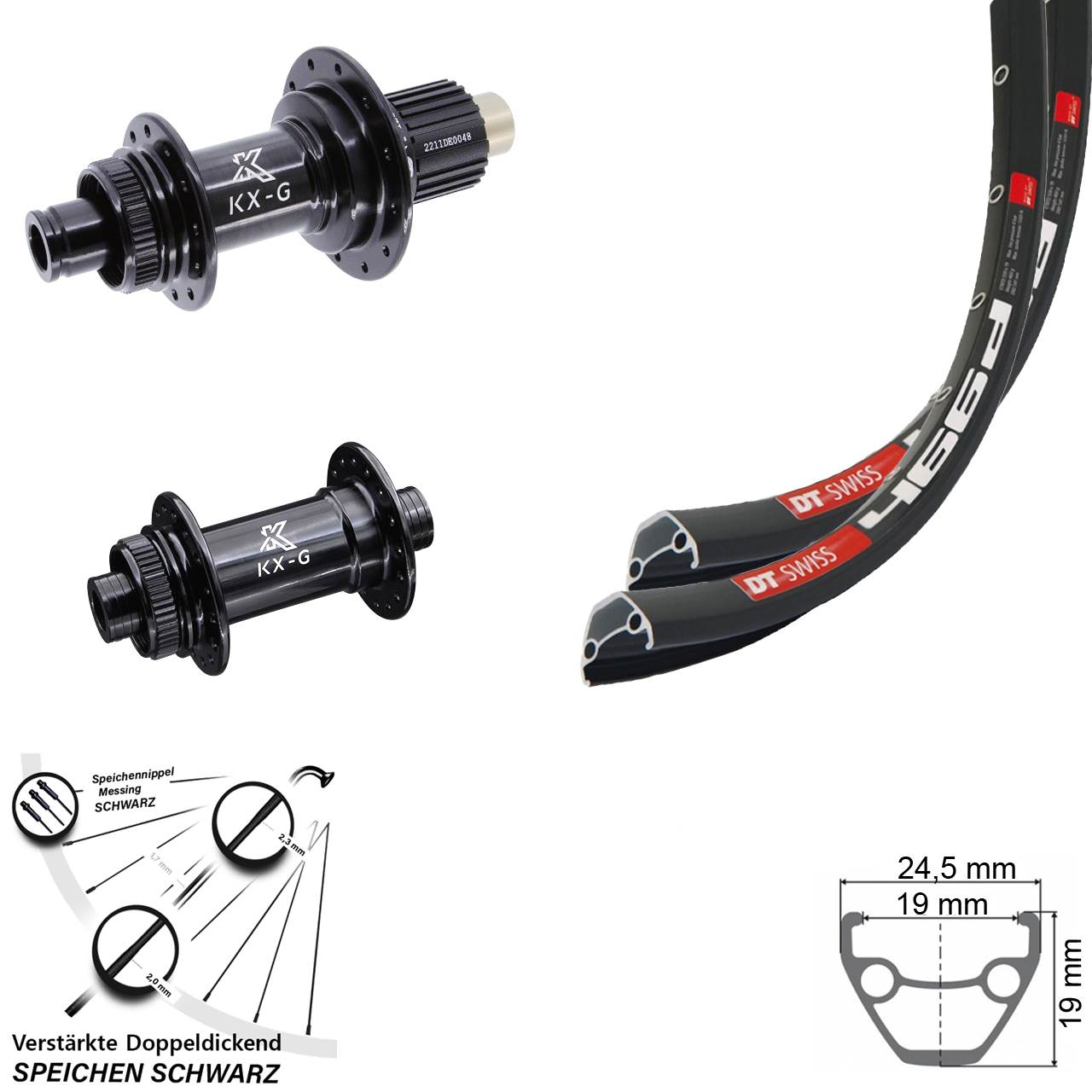 Laufradsatz Centerlock 15x100 12x142 28 Zoll DT Swiss 466 KX-G Shimano Micro Spline