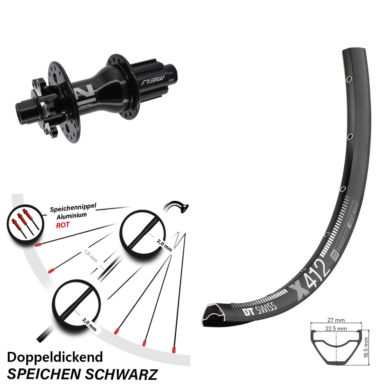 Disc Hinterrad 28 Zoll DT Swiss X412 Novatec D792 Campa N3W 12x142