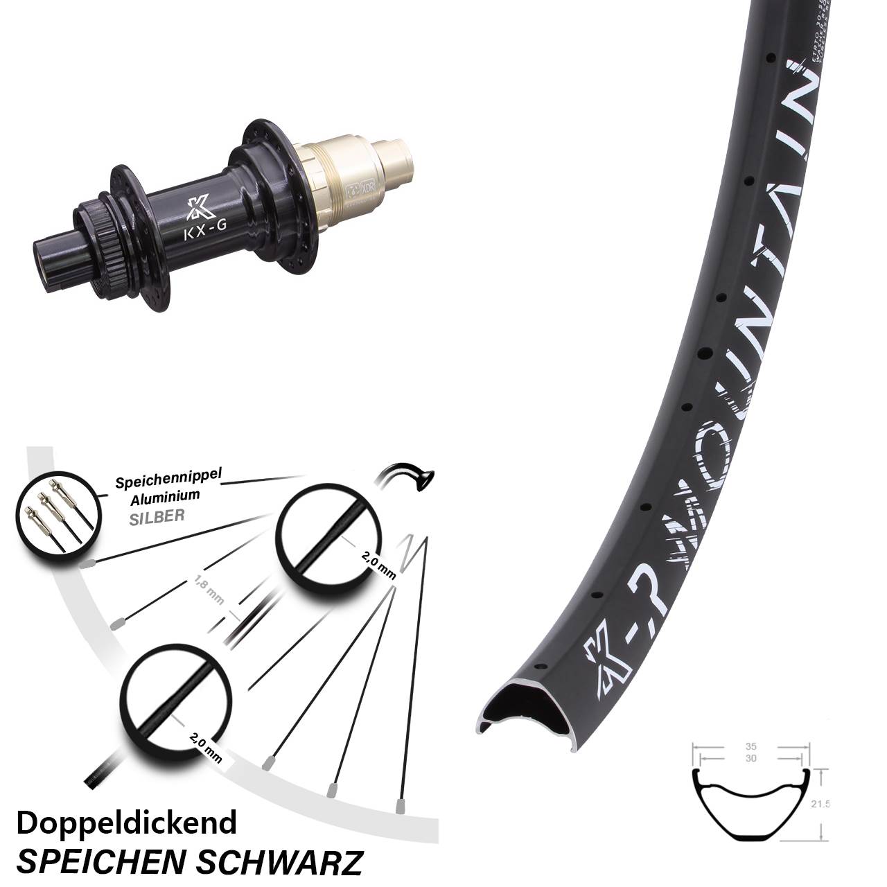 Disc Hinterrad 27,5 Zoll KX-GR Mountain 12x142 XD-R