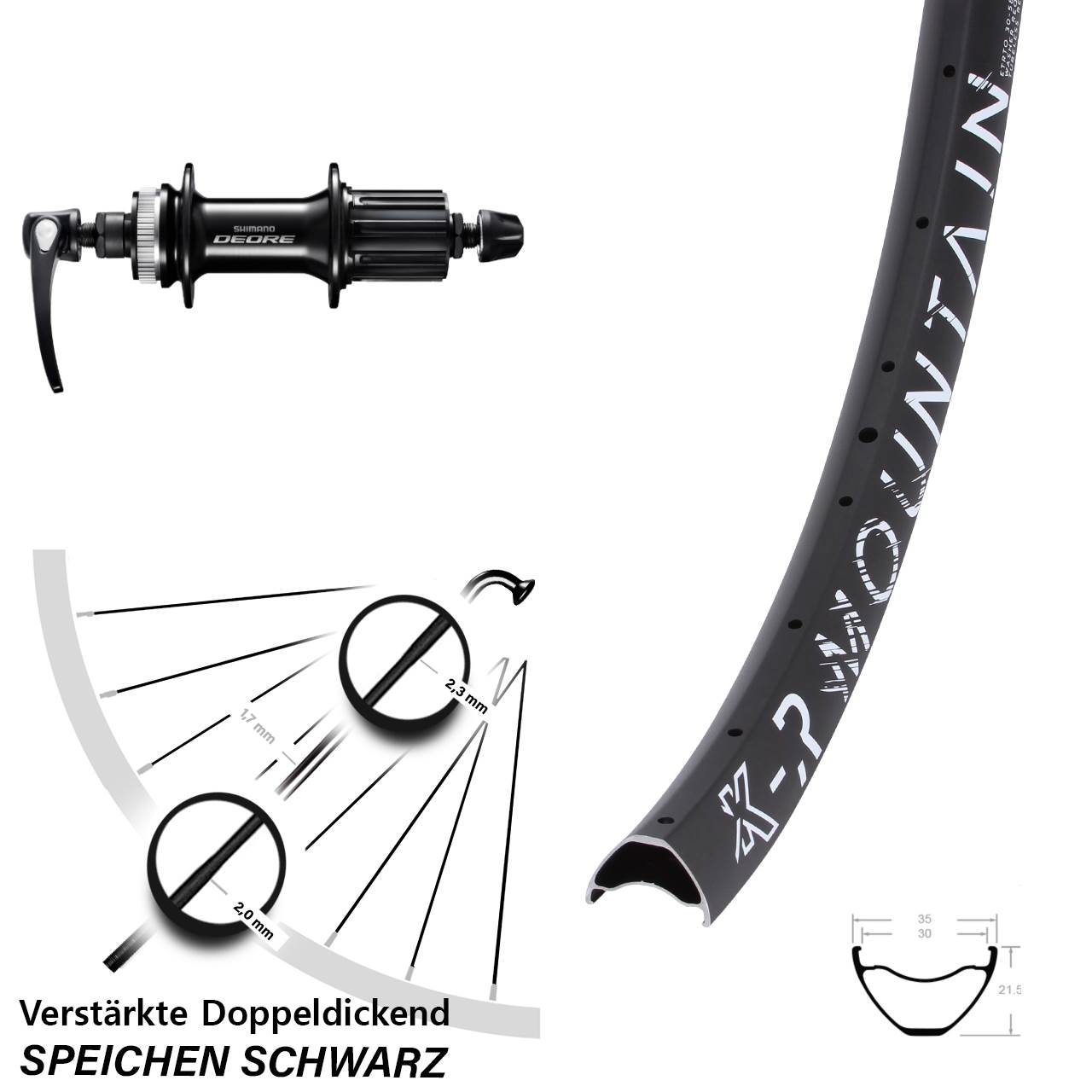 Disc Hinterrad für Schnellspanner 29 Zoll KX-R Mountain Shimano FH-M6000 8-11 fach HG