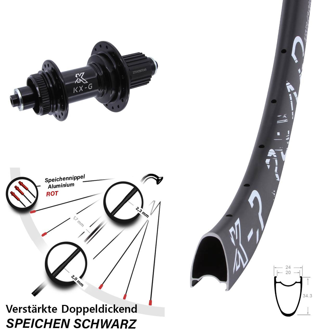 28 Zoll KX-GSR Road Heavy Duty Disc Laufrad für Schnellspanner Micro Spline