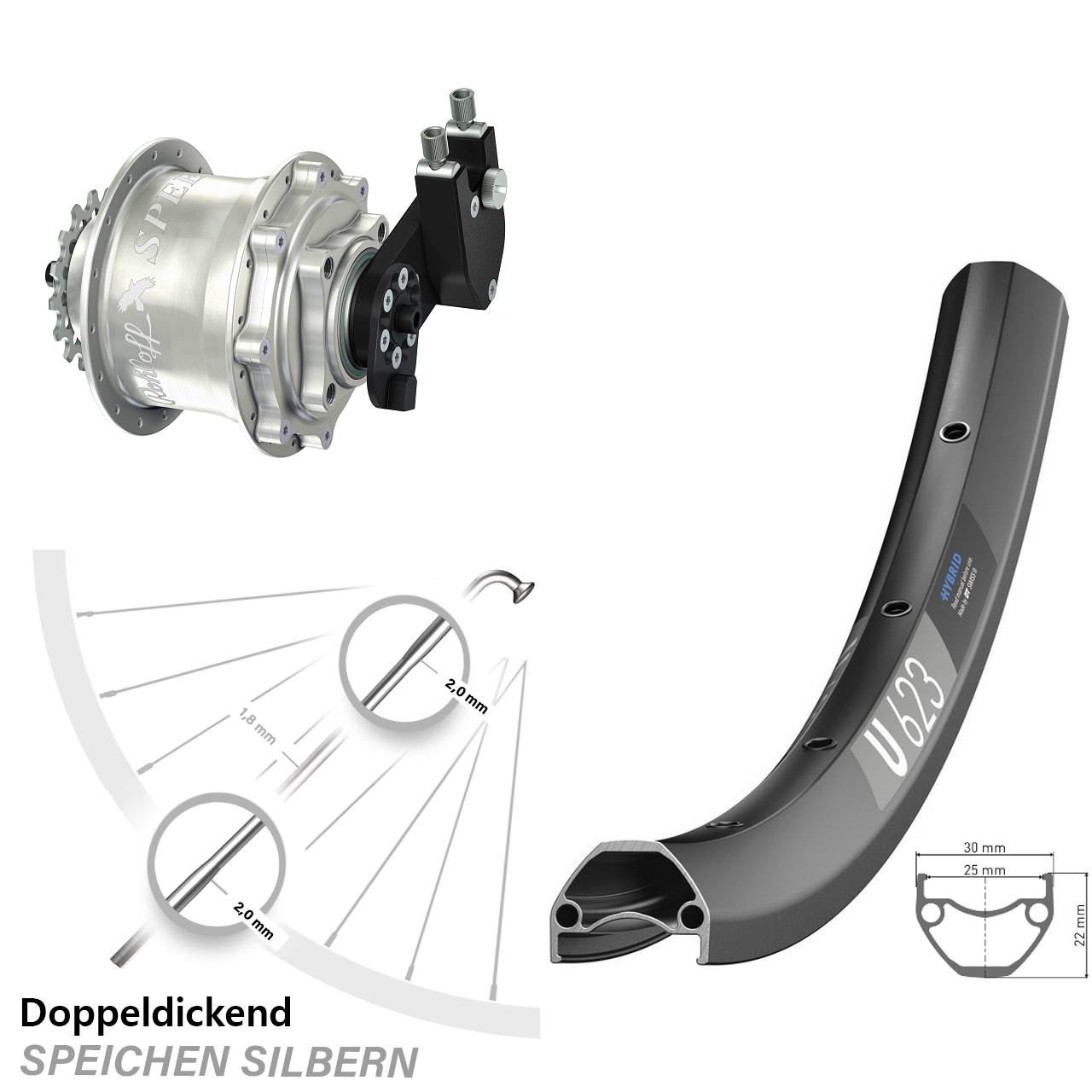 29 Zoll DT Swiss U623 Rohloff Speedhub 500/14 CC DB OEM