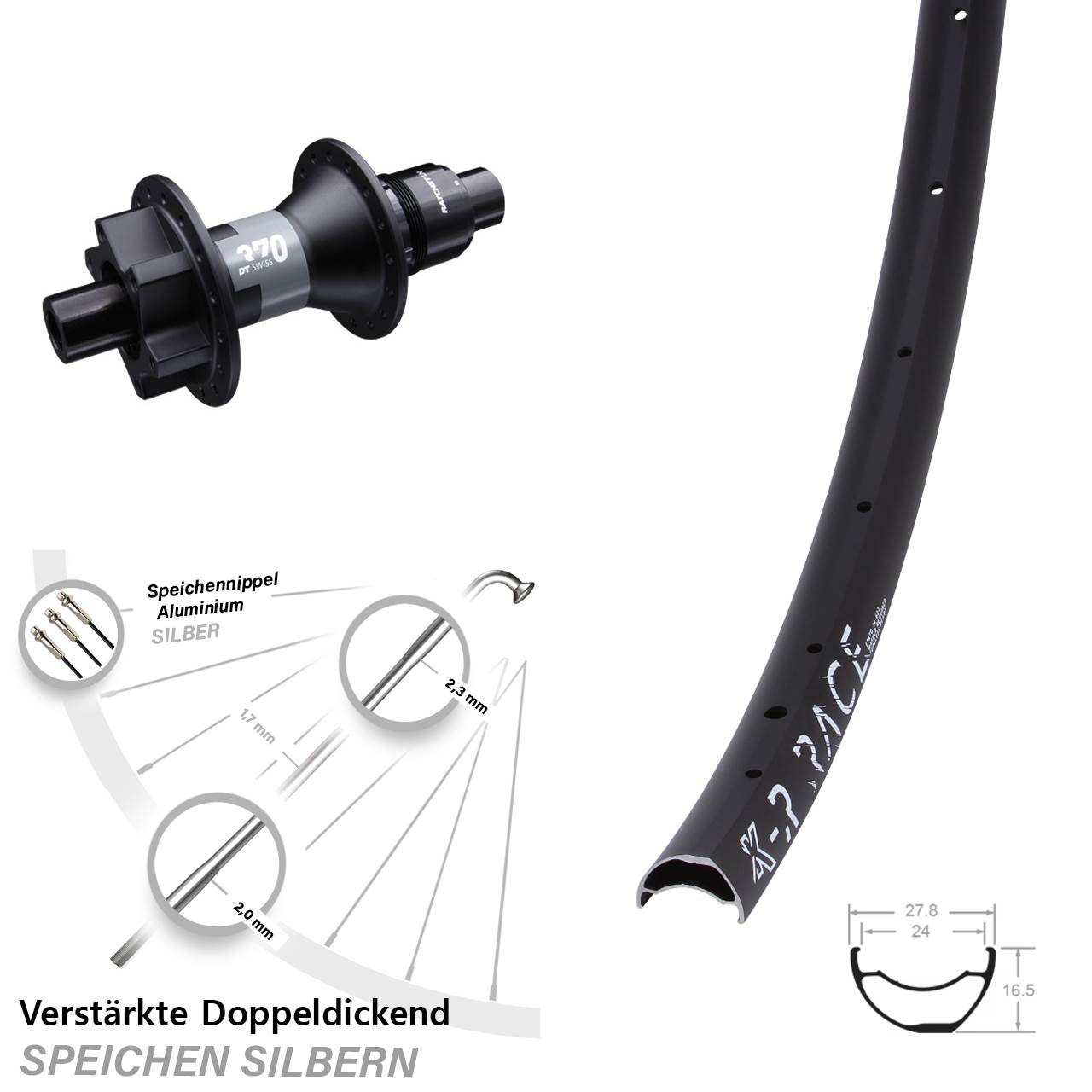 29 Zoll KX-R Race DT Swiss 370 Disc Laufrad 12x142 XD