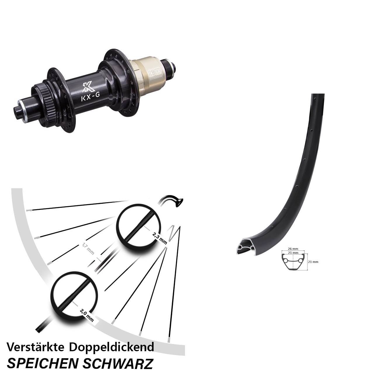 28-29 Zoll Giant KX-G Disc Hinterrad für Schnellspanner SRAM XDR