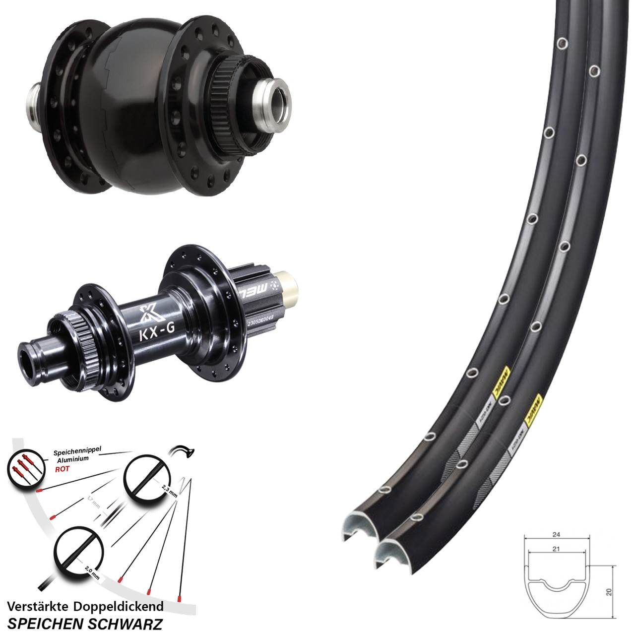 28-29 Zoll Mavic XC621 KX-G SON delux Disc Laufrad-Satz 12x100/142 Campa N3W
