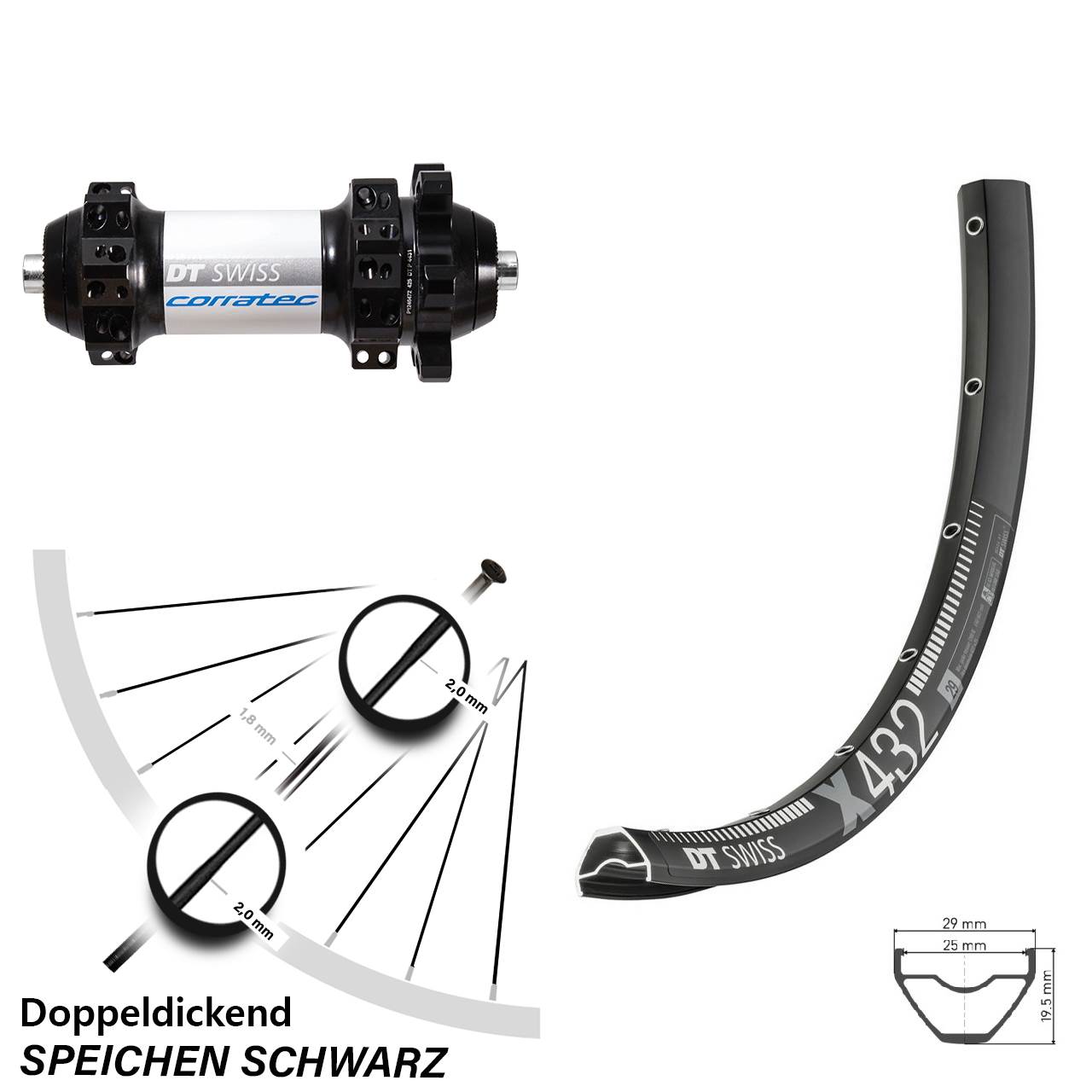 Disc 29 Zoll Laufrad X 432 DT Swiss X1900 QR