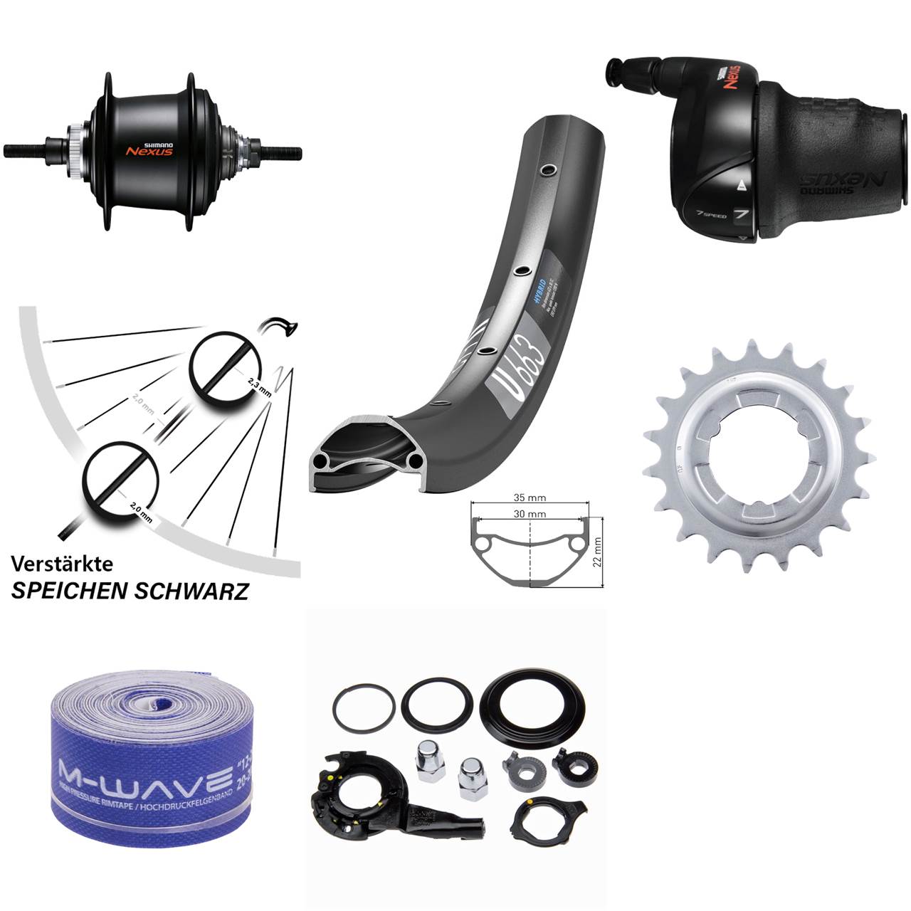 DT Swiss U663 Hinterrad 26 Zoll mit Shimano Nexus 7 Gang Disc