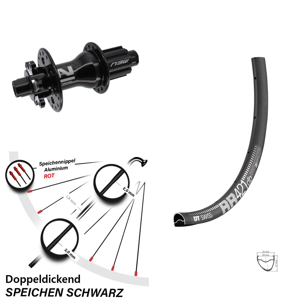 Disc Hinterrad 12x142 28 Zoll DT Swiss RR 421 Novatec D792 Campa N3W