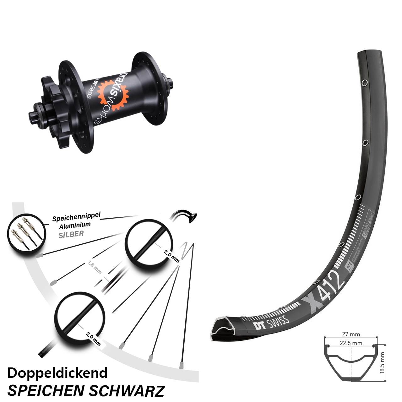 Disc Laufrad QR 29 Zoll DT Swiss X412-350