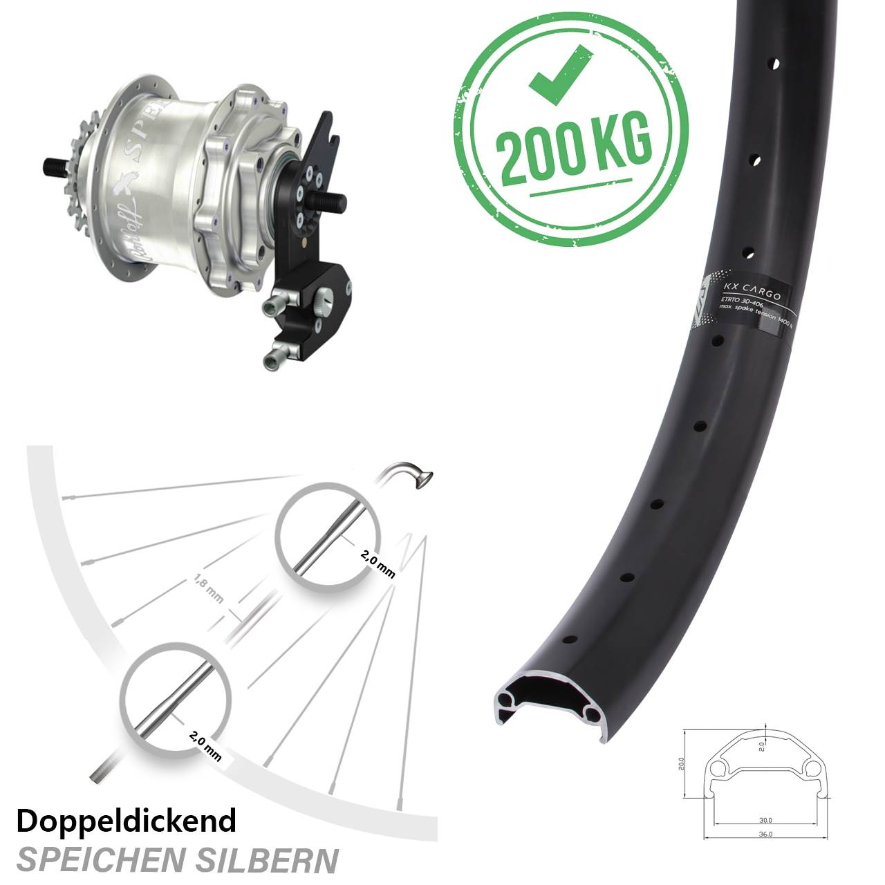 KX Cargo Rohloff Speedhub TS DB OEM2 27,5 Zoll Disc Hinterrrad