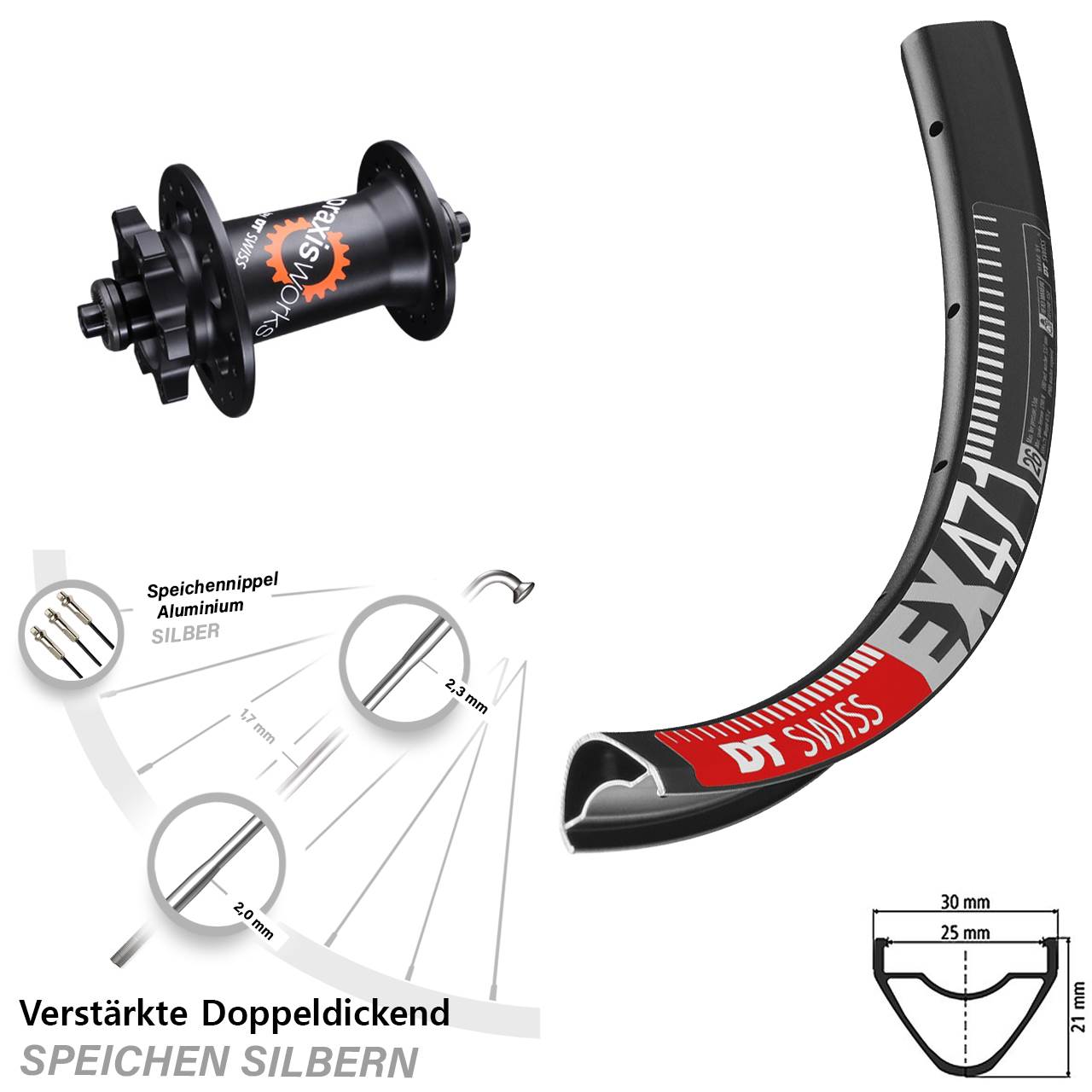 Disc 29 Zoll Laufrad für Schnellspanner DT Swiss EX 471-350