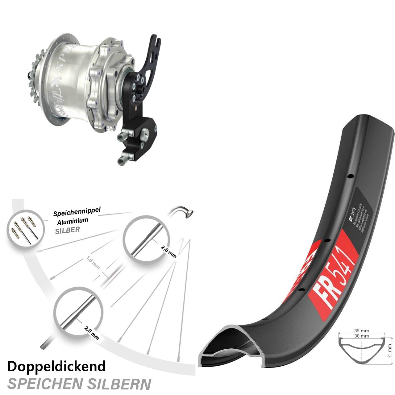 27,5 Zoll DT Swiss FR 541 Rohloff Speedhub 500/14 CC DB PM