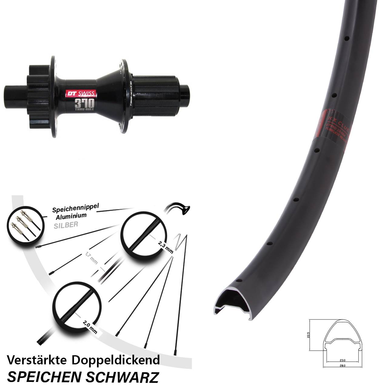 Disc Laufrad 650B KX Clue DT Swiss 370 8-11 fach 12x142