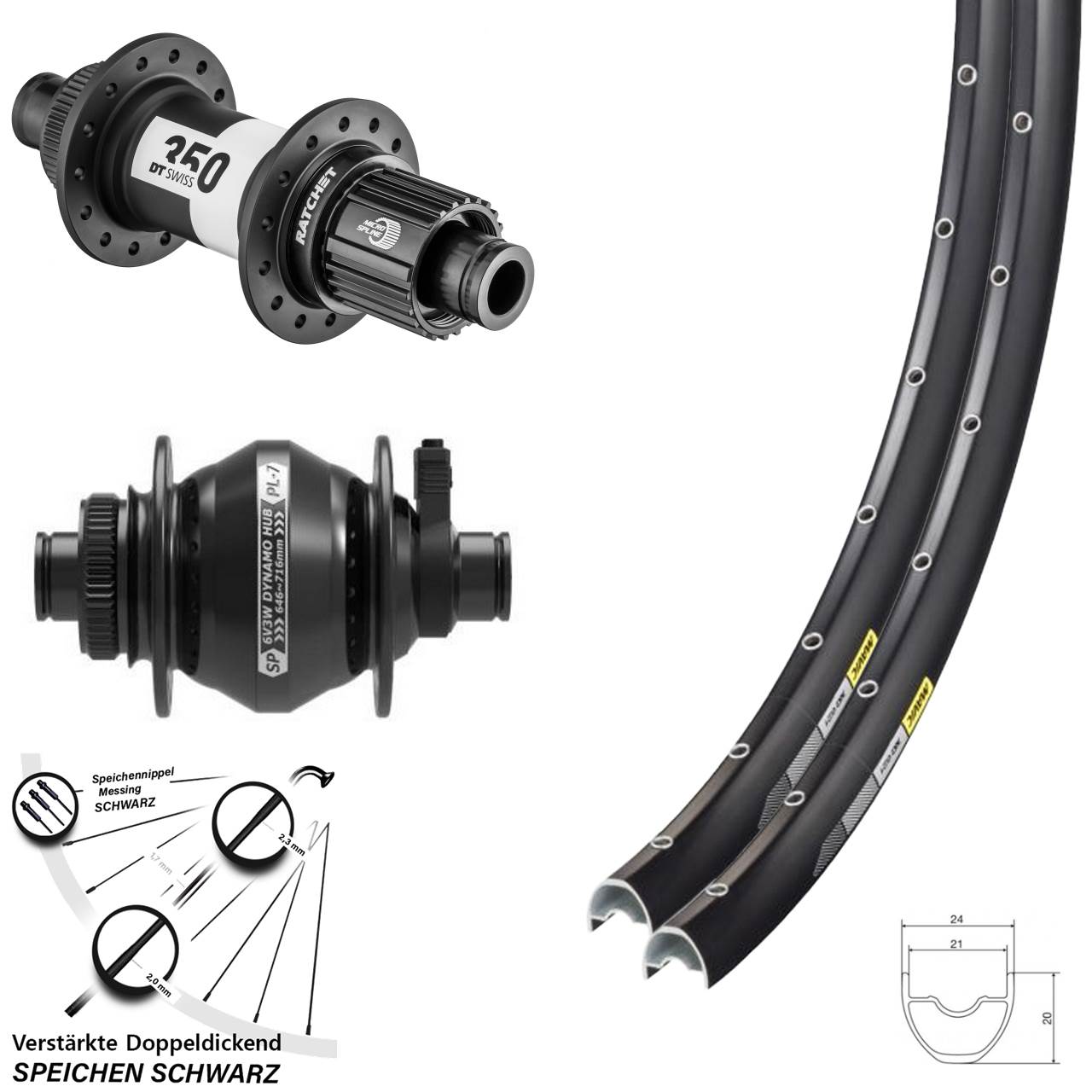 Mavic XC621 DT Swiss 350 Shutter PL-7 28-29 Zoll Laufradsatz Disc 12x100/142 Micro Spline