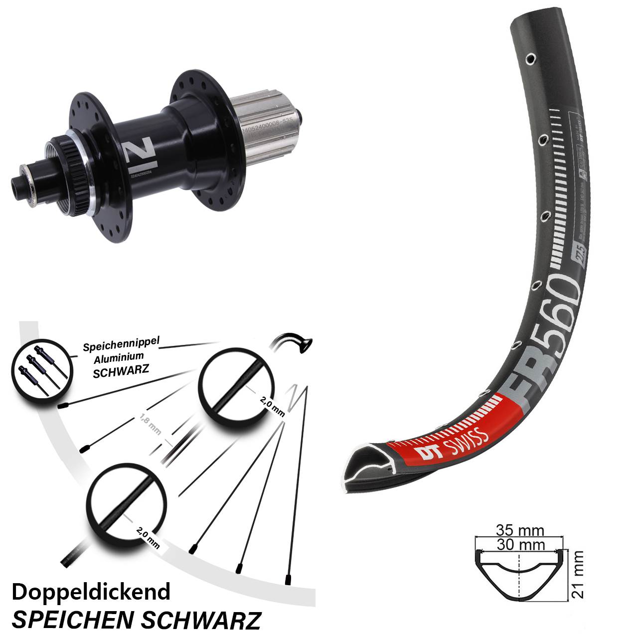 DT Swiss FR560 Novatec D042 26 Zoll Disc Hinterrad QR 8-12 fach