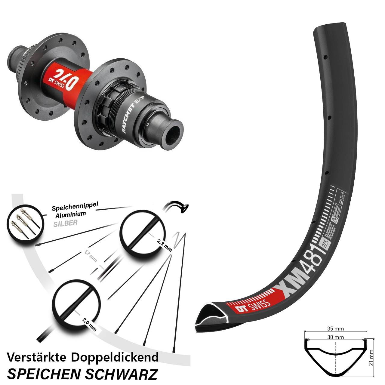 29 Zoll DT Swiss XM481-240 Disc Hinterrad 12x142 XDR 11-12 fach