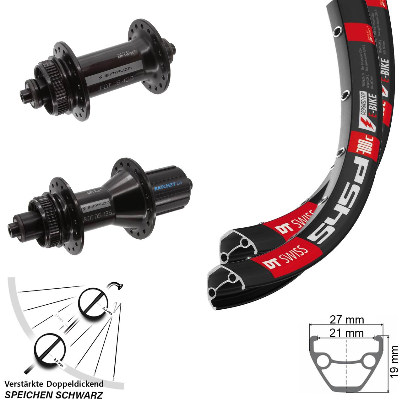 DT Swiss 545d 370 Hybrid 28-29 Zoll Disc Laufradsatz QR 8-11fach
