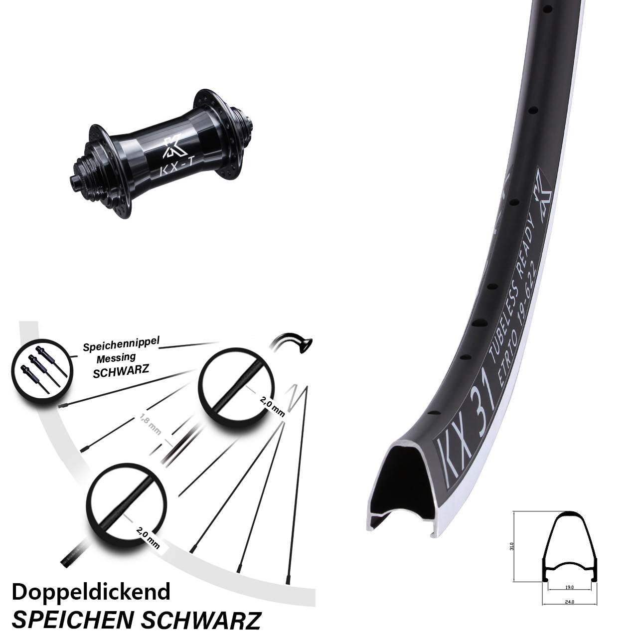 28 Zoll KX 31 KX-T Laufrad QR