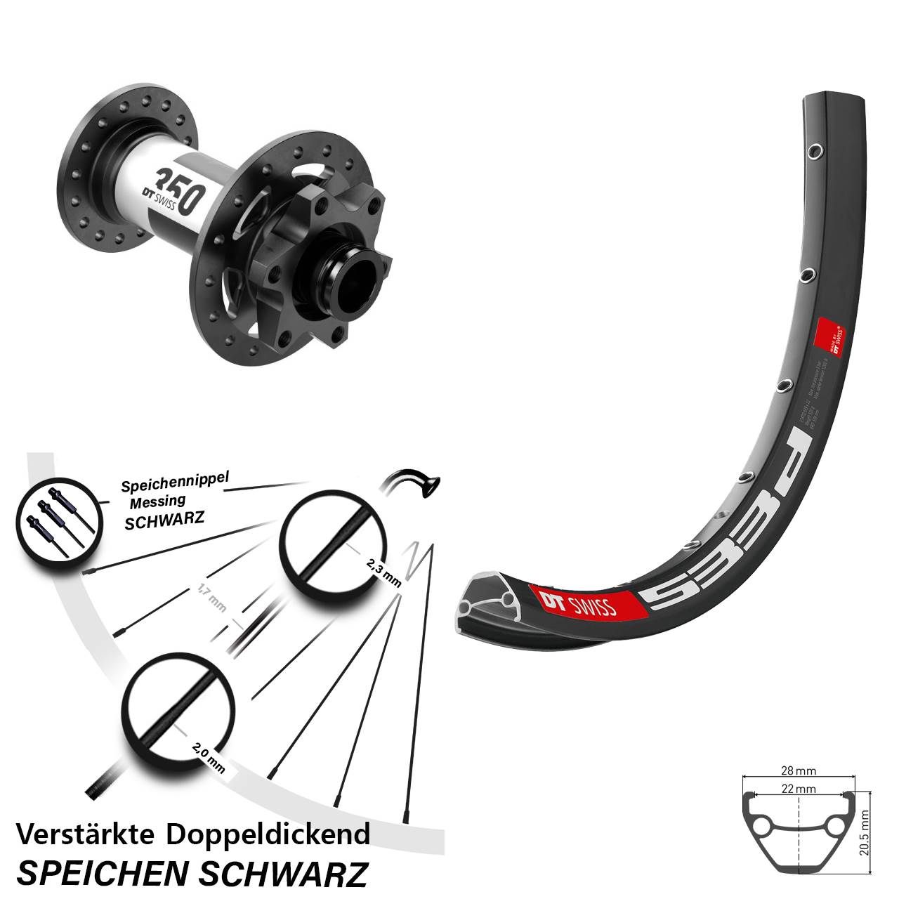 DT Swiss 533 D-350 650B Disc Laufrad 15x110 Boost