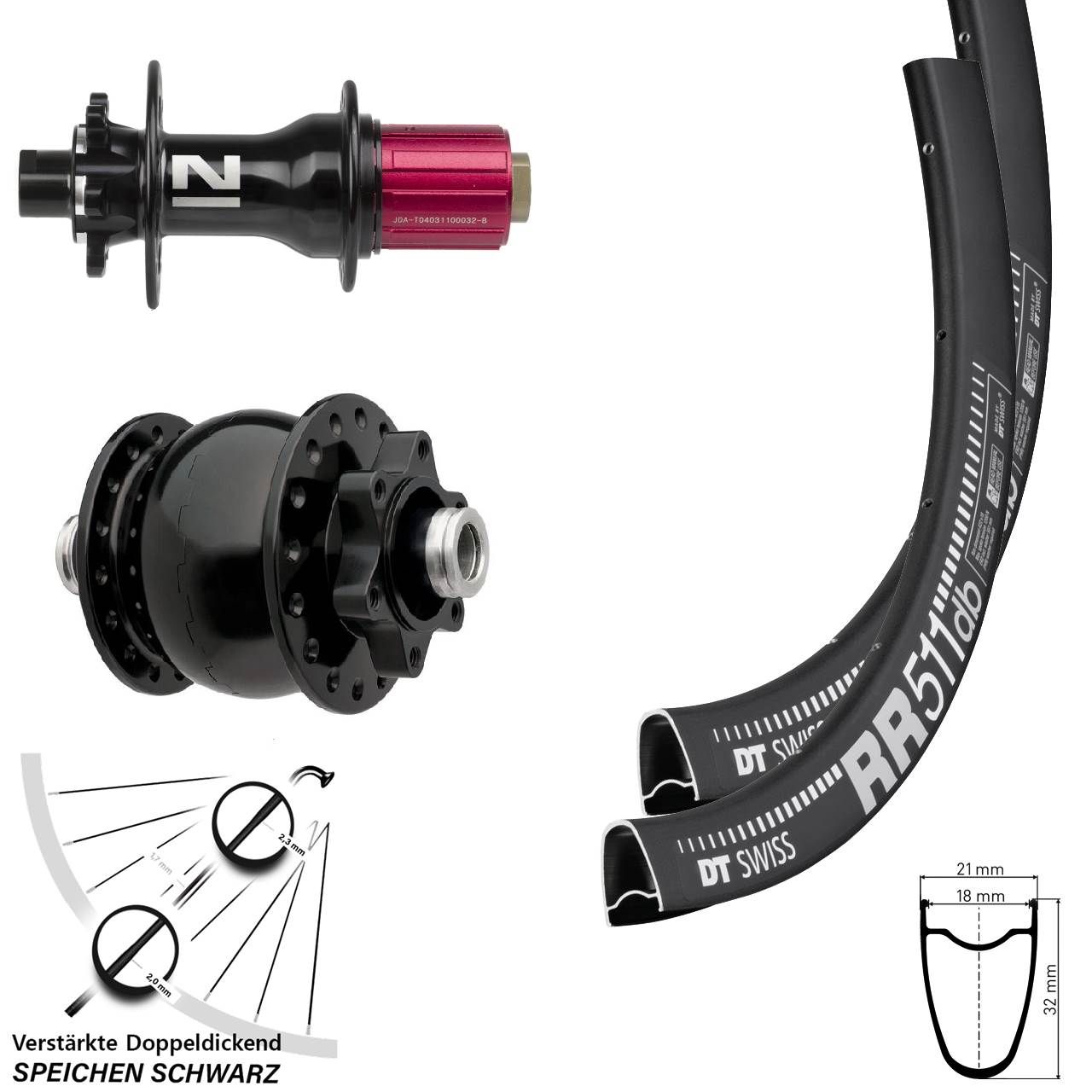 Laufradsatz SON 28 Zoll DT Swiss RR511 Novatec D792 Disc 6-Loch 8-12 fach HG 12x100/142