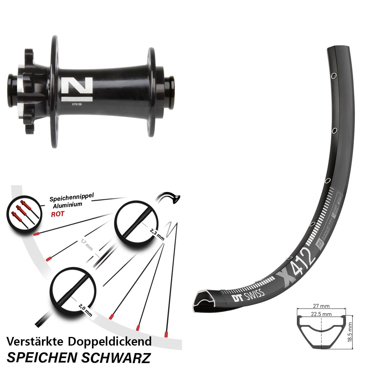 Disc Laufrad 29 Zoll DT Swiss X 412 Novatec D791 12x100