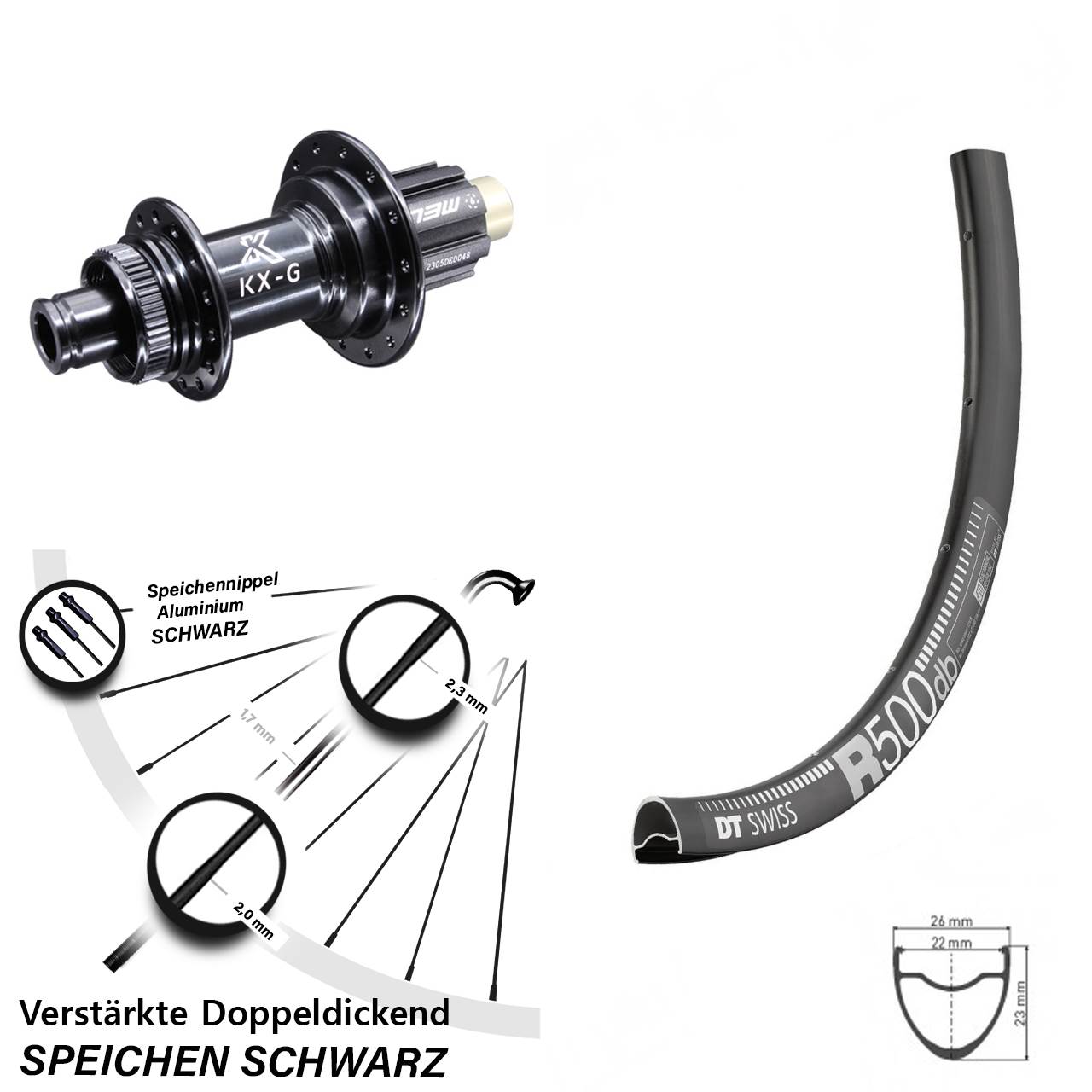 Disc Hinterrad 12x142 28-29 Zoll DT Swiss R500 KX-G Campagnolo N3W