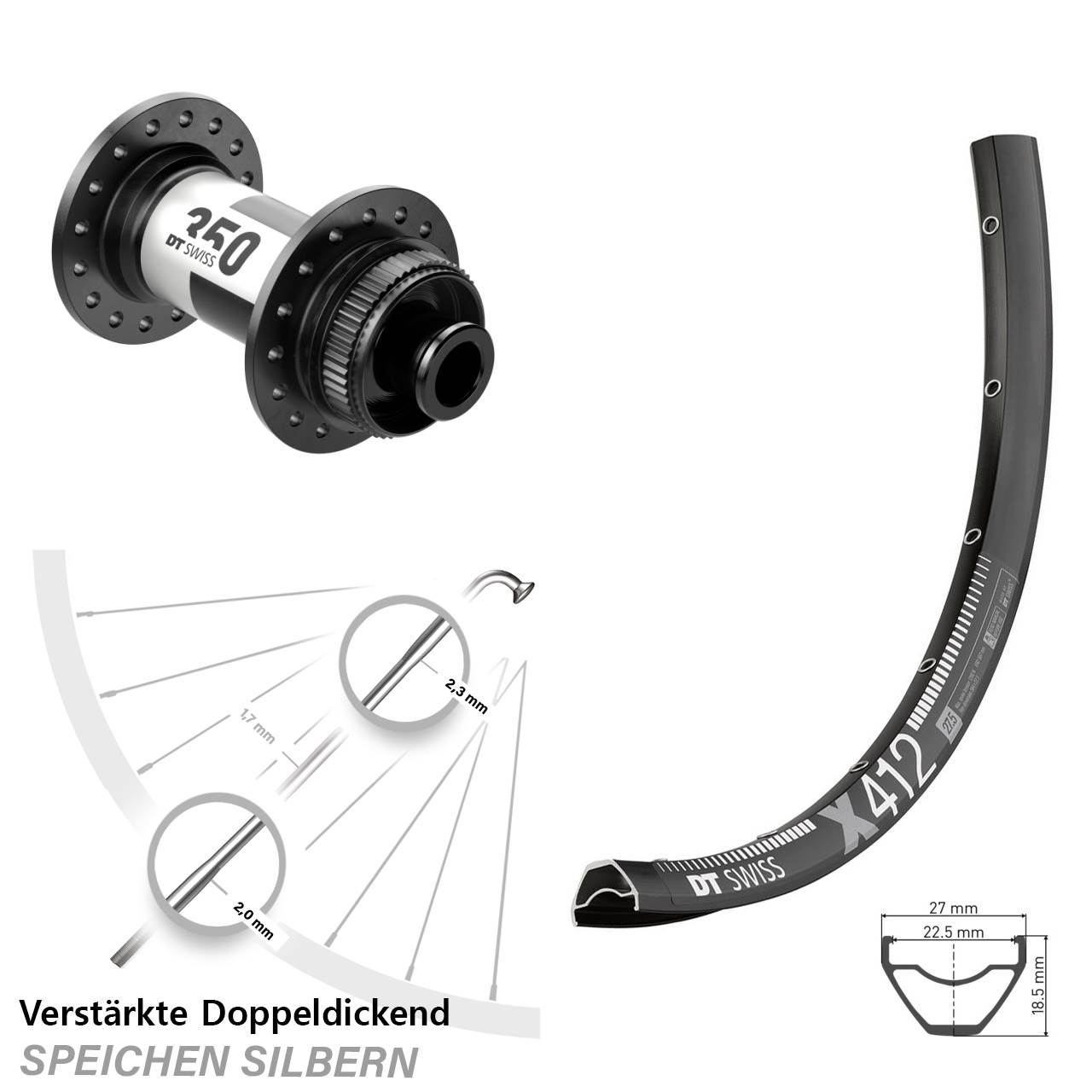 Disc Laufrad 12x100 29 Zoll DT Swiss X 412 DT Swiss 350