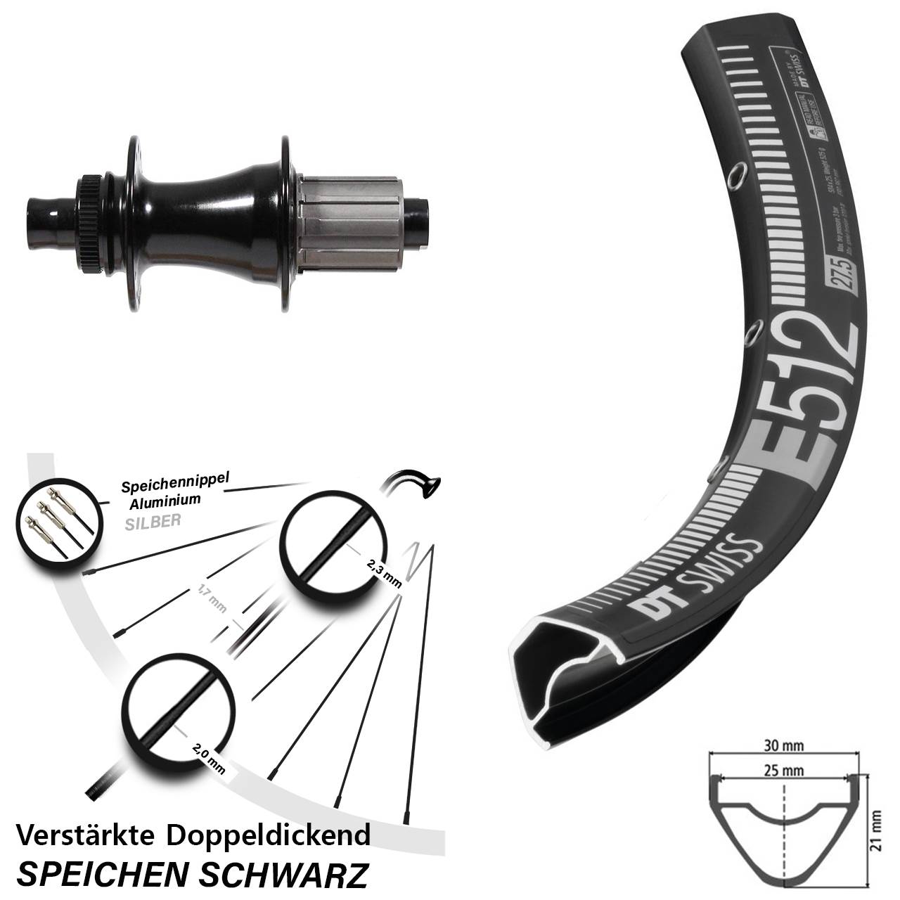 DT Swiss E512 Formula CL142S Centerlock 29 Zoll Hinterrad 12x142 8-11 fach HG