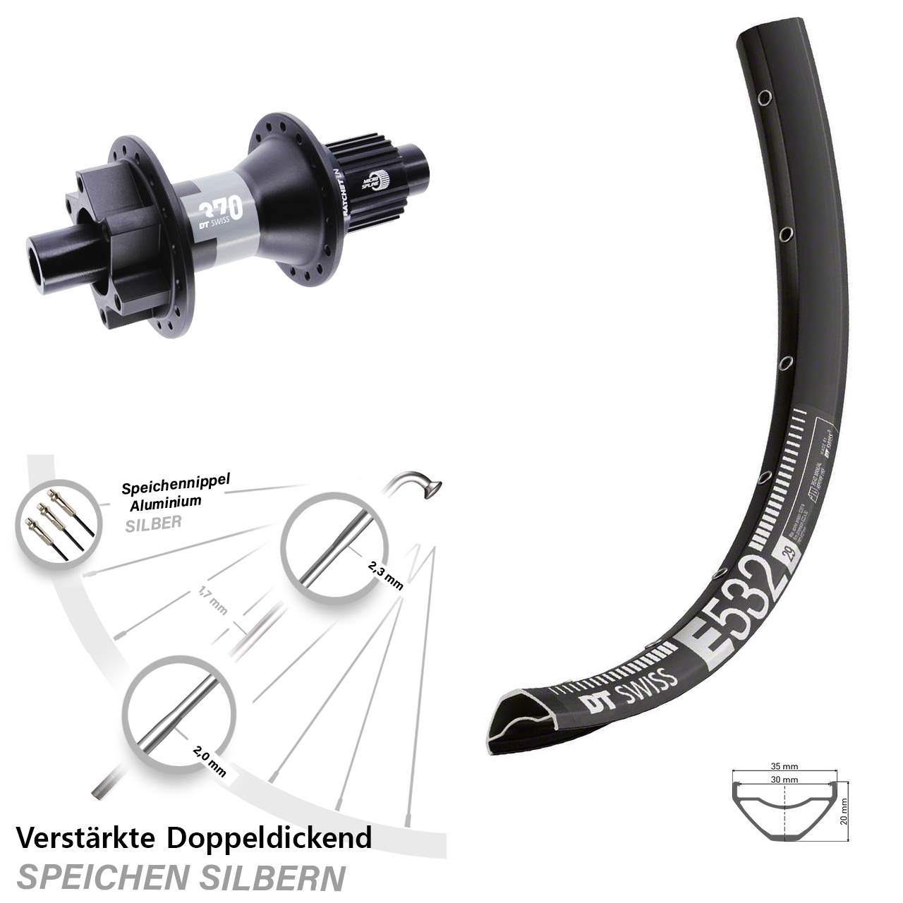 Disc Laufrad 29 Zoll E532 DT Swiss 370 Micro Spline 12x142