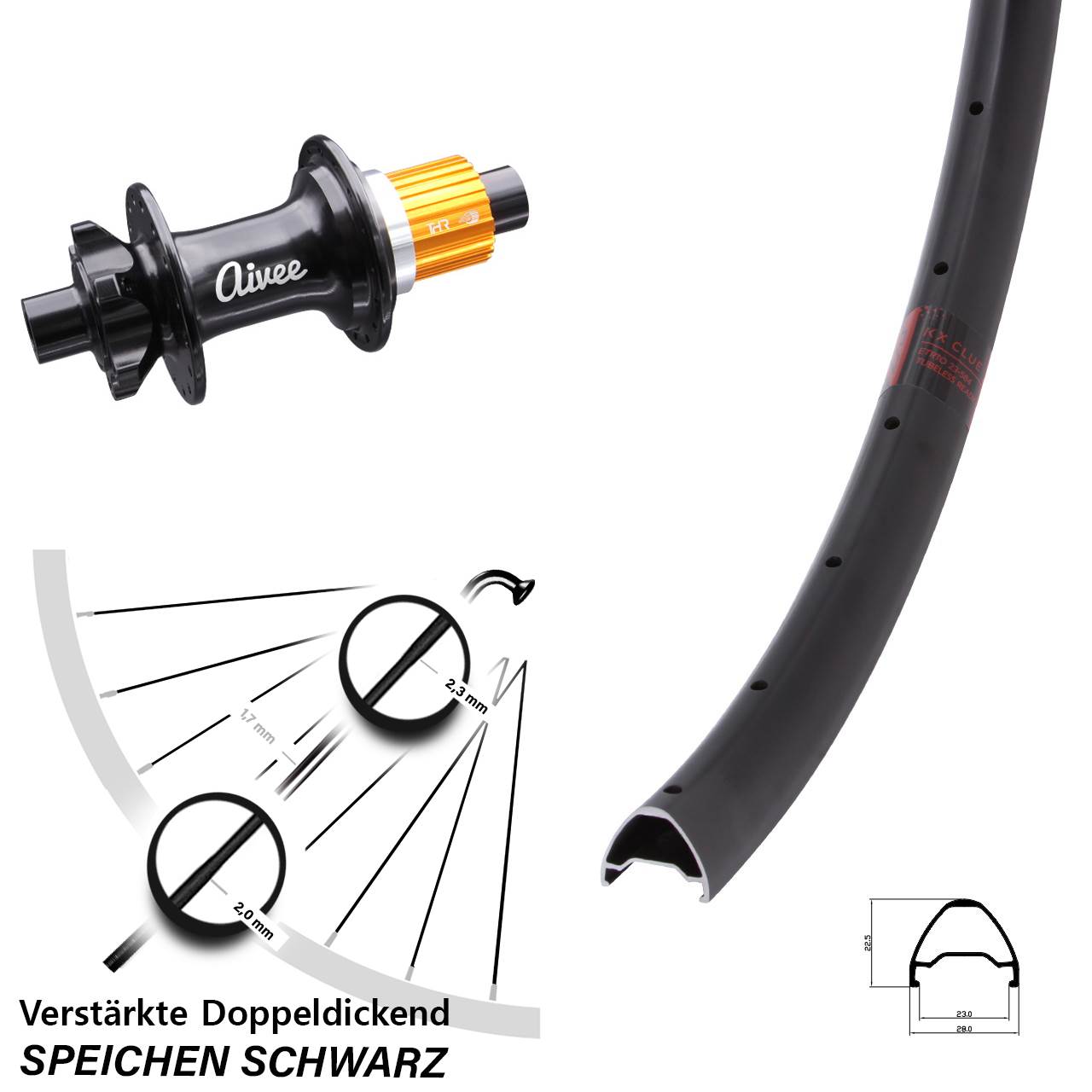 Disc Hinterrad 28 Zoll KX Clue Aivee Shimano Micro Spline 12x148