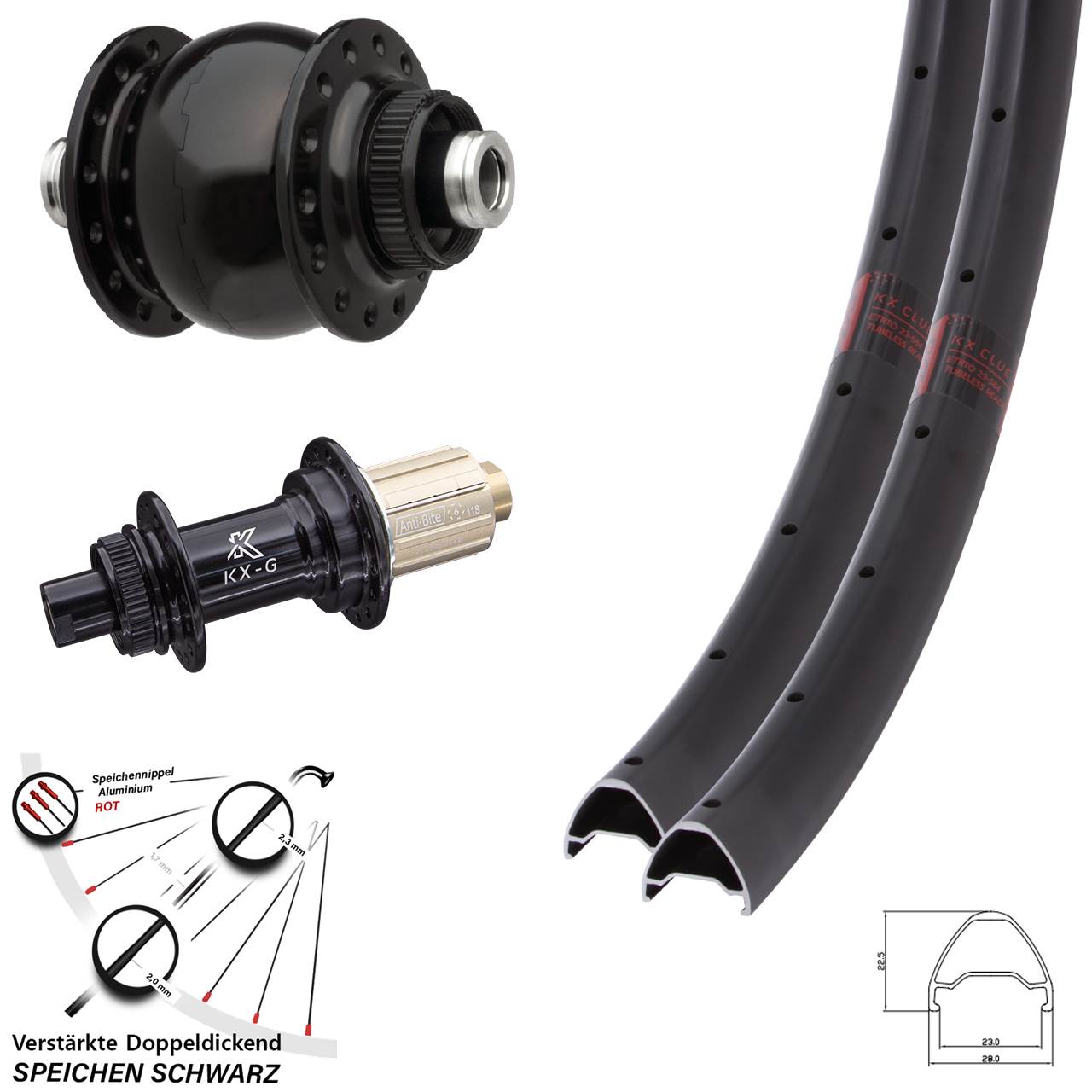 Centerlock Laufradsatz 12x100/142 650B KX-G Clue SON 28 8-12 fach HG