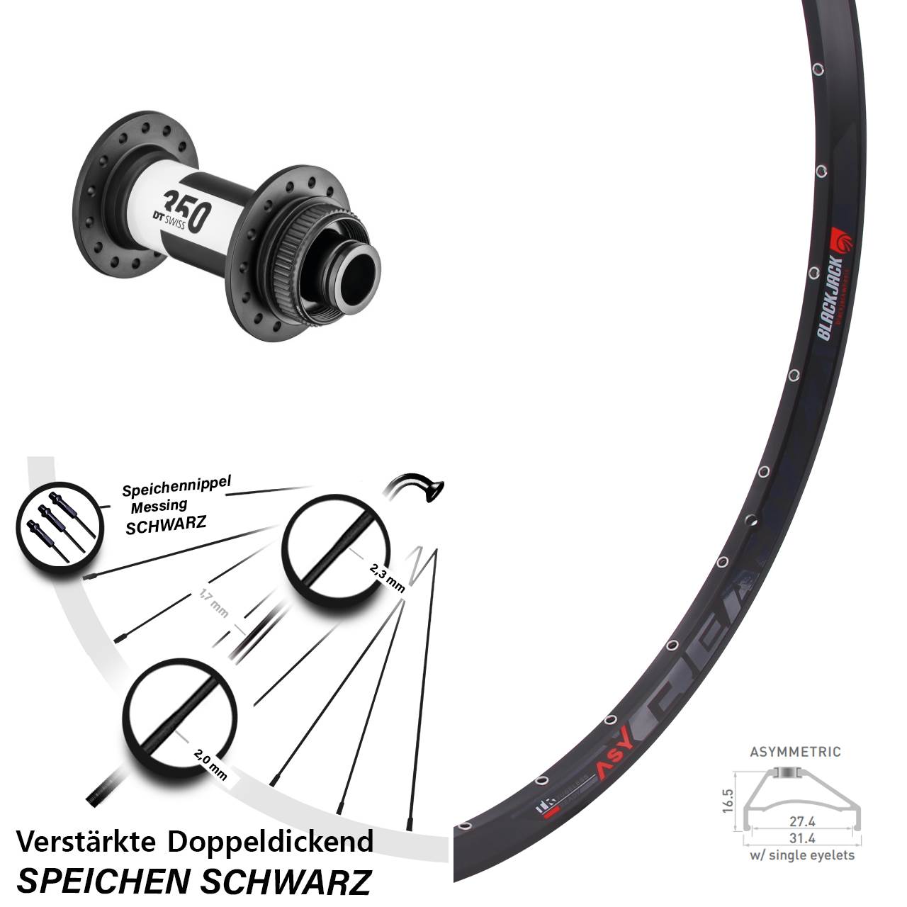 Rodi Ready 27 DT Swiss 350 650B Disc Laufrad 15x100